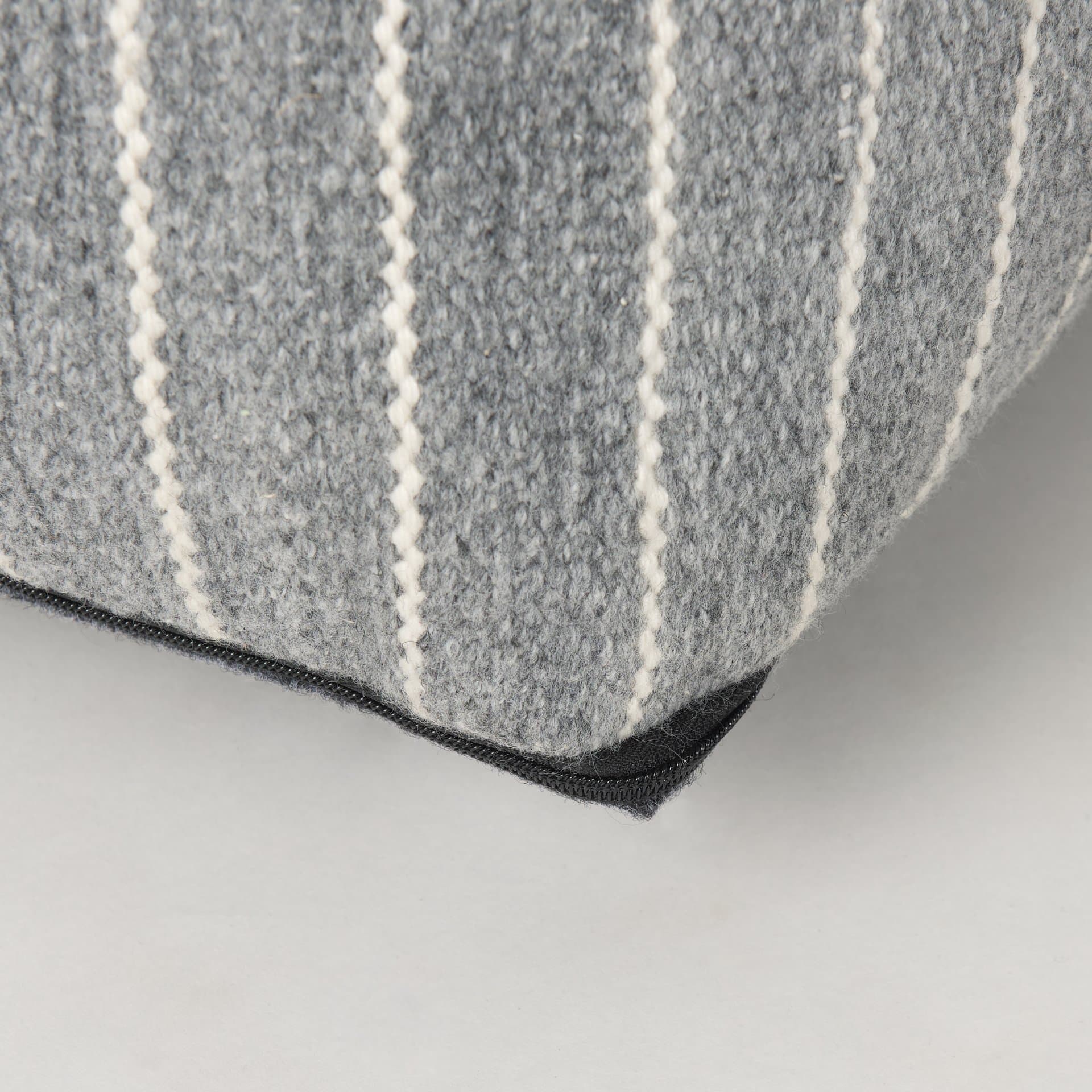 Kensie Large Blue Striped Pouf — product photograph