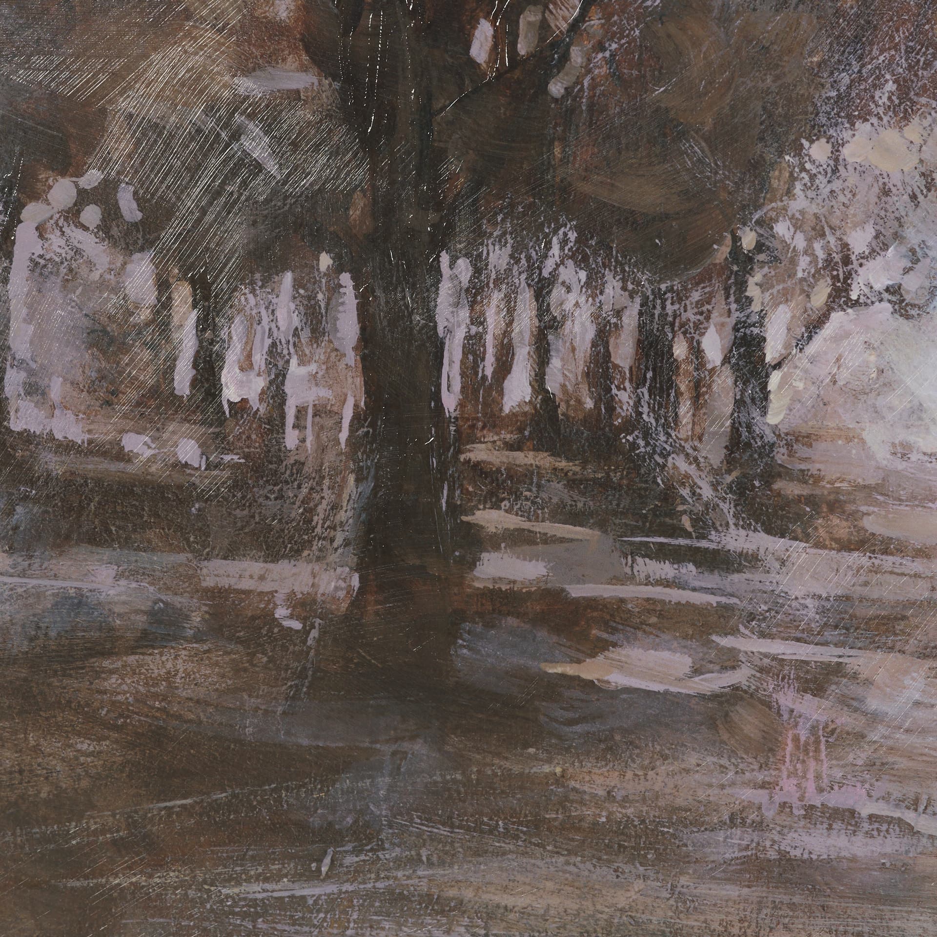 Peaceful Forest II by Mercana Studio Hand-Embellished Textured Framed Artwork Matted under Glass — product photograph