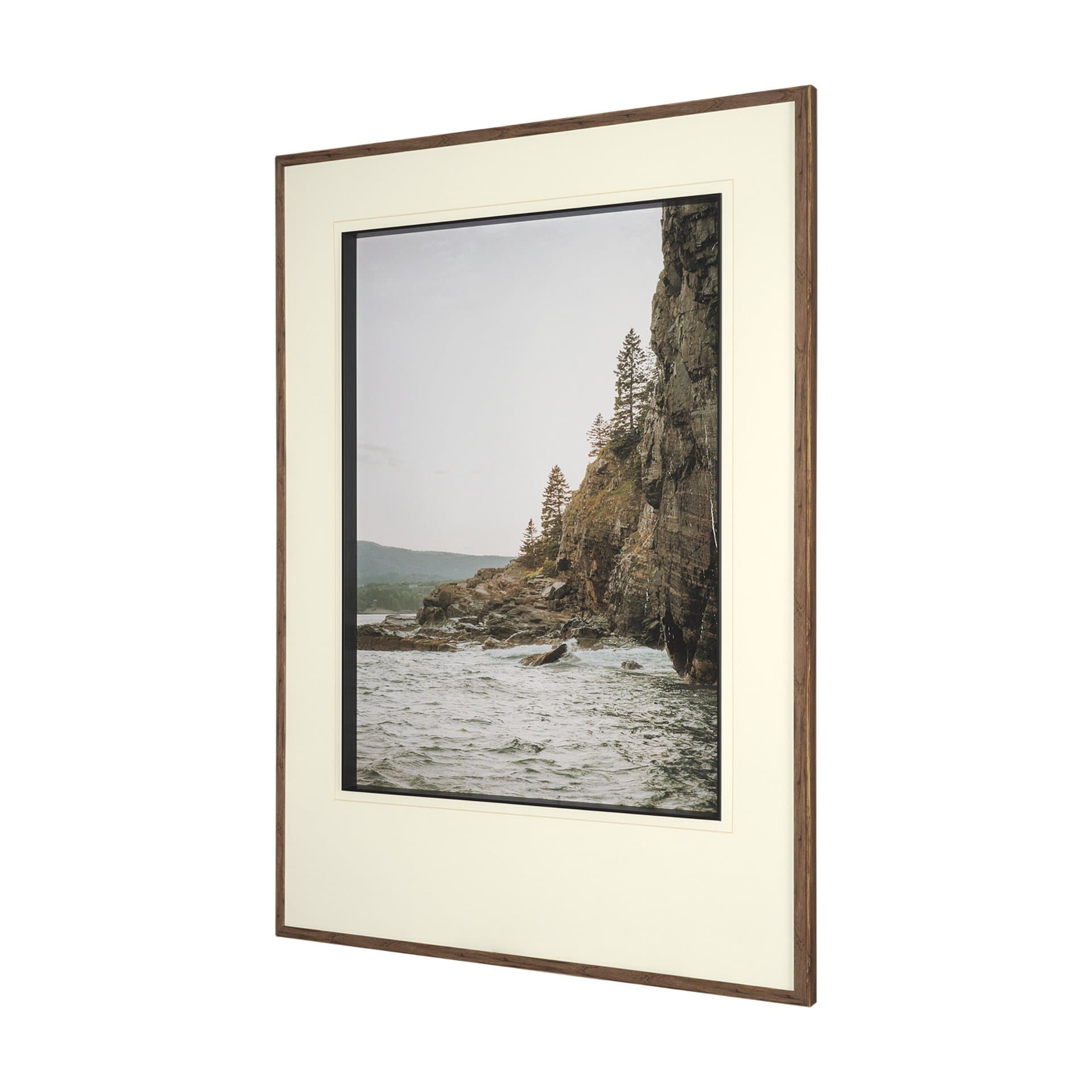Maine Coastline by Kelly Frere Hand-Embellished FramedPhoto Print Matted under Glass — product photograph