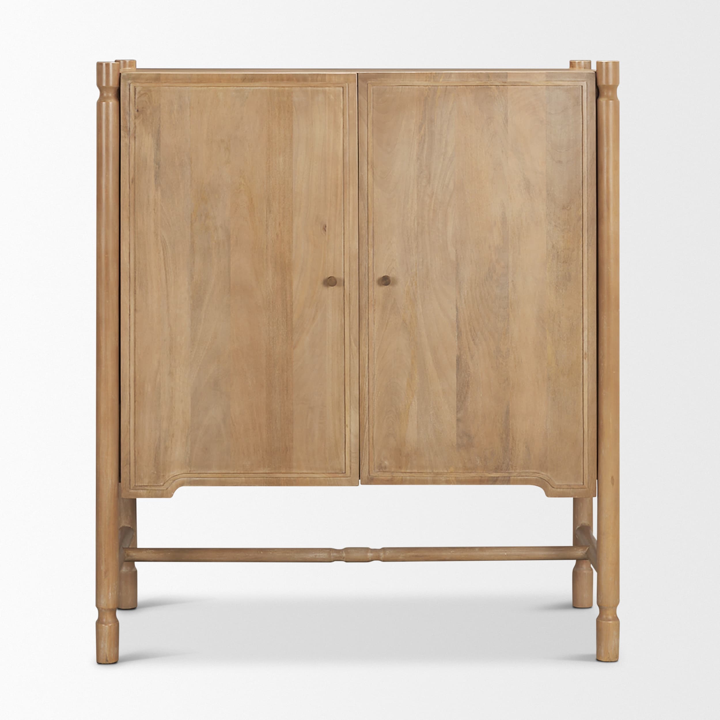 Phil Light Brown Wood 2 Door Bar Cabinet — product photograph