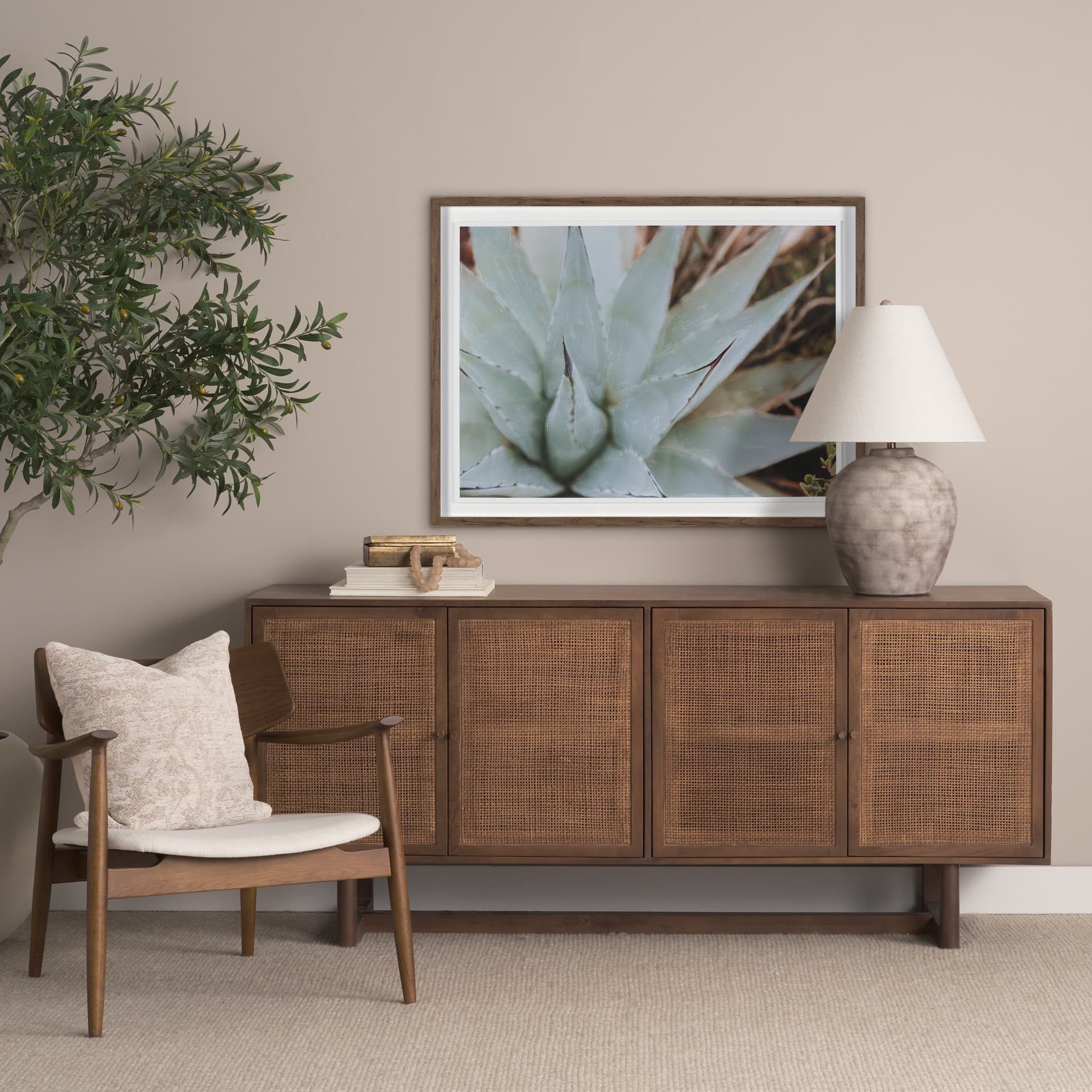 Sedona by Kelly Frere Hand-Embellished FramedPhoto Print Matted under Glass — in a styled room