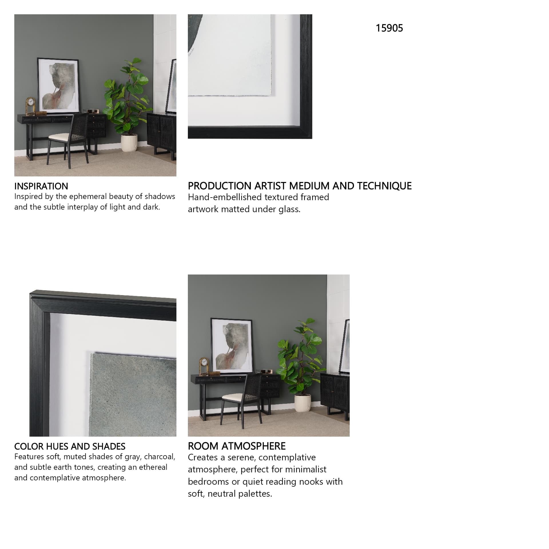 Ediface II by Ira Havuka Hand Embelished Textured Framed Artwork Matted under Glass — in a styled room