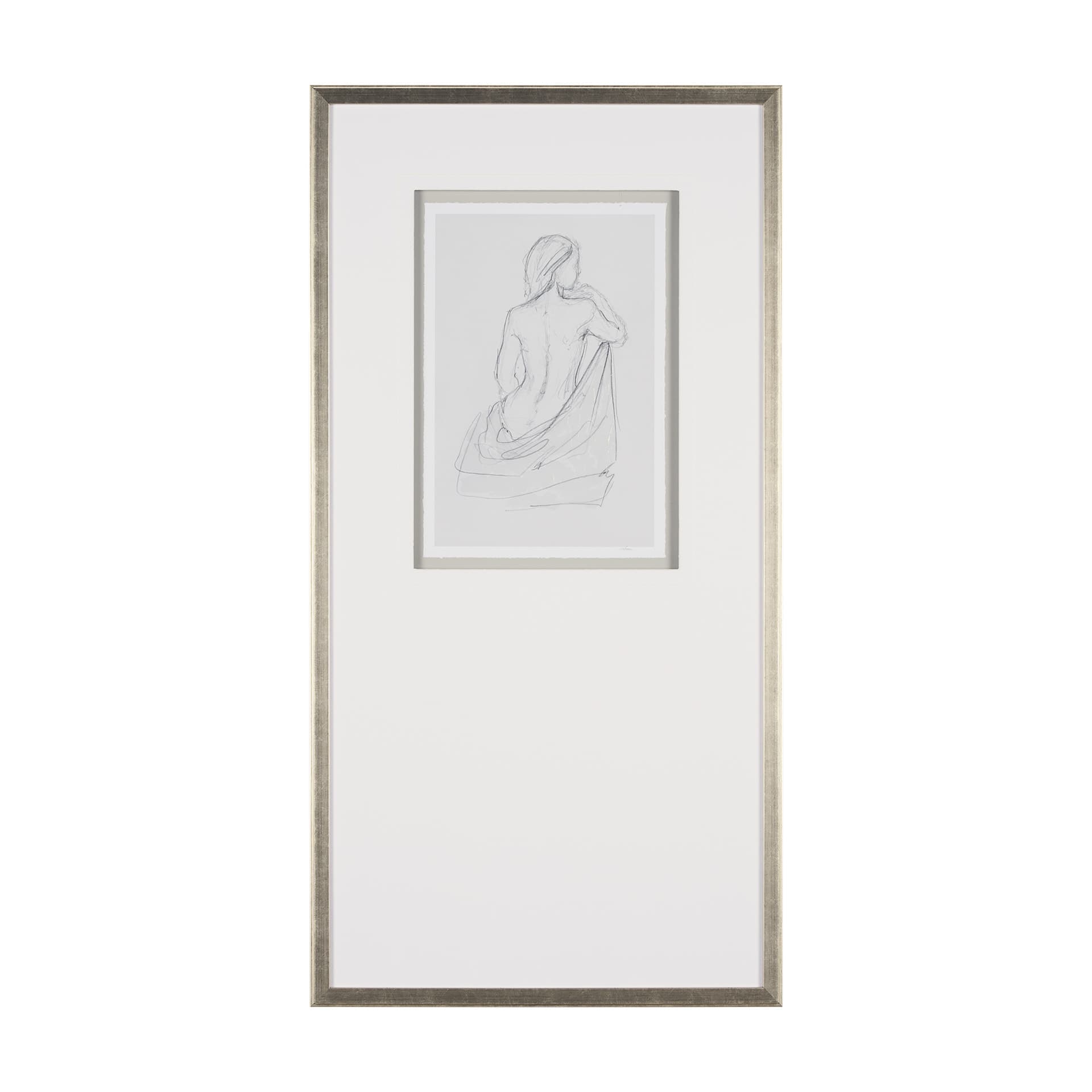 Sitting Model I by Mercana Studio a Hand Embellished Framed Art Print Matted under Glass — product photograph
