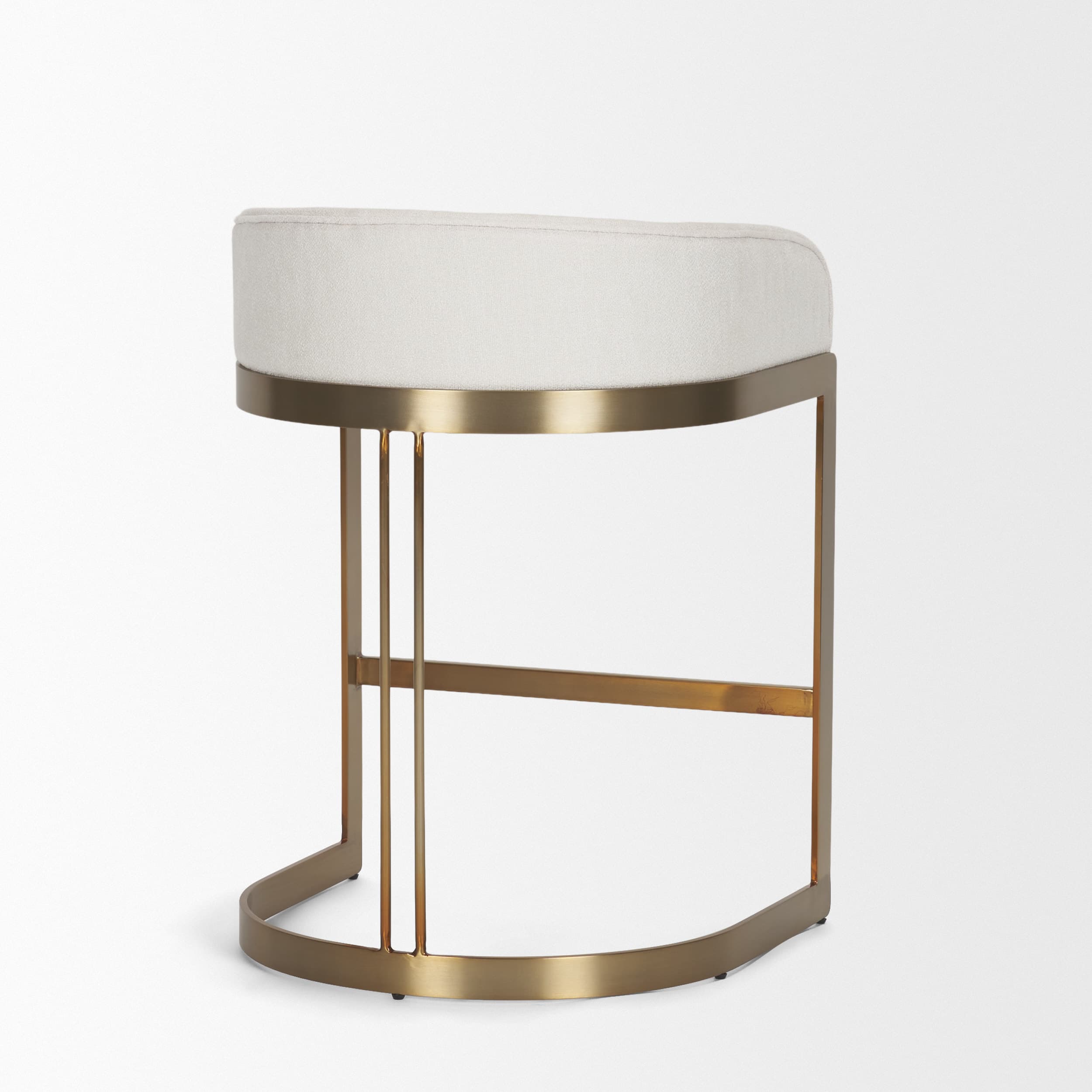 Hollyfield Low Back 28.7in Seat Bar Stool | II Cream Fabric w/ Counter — product photograph