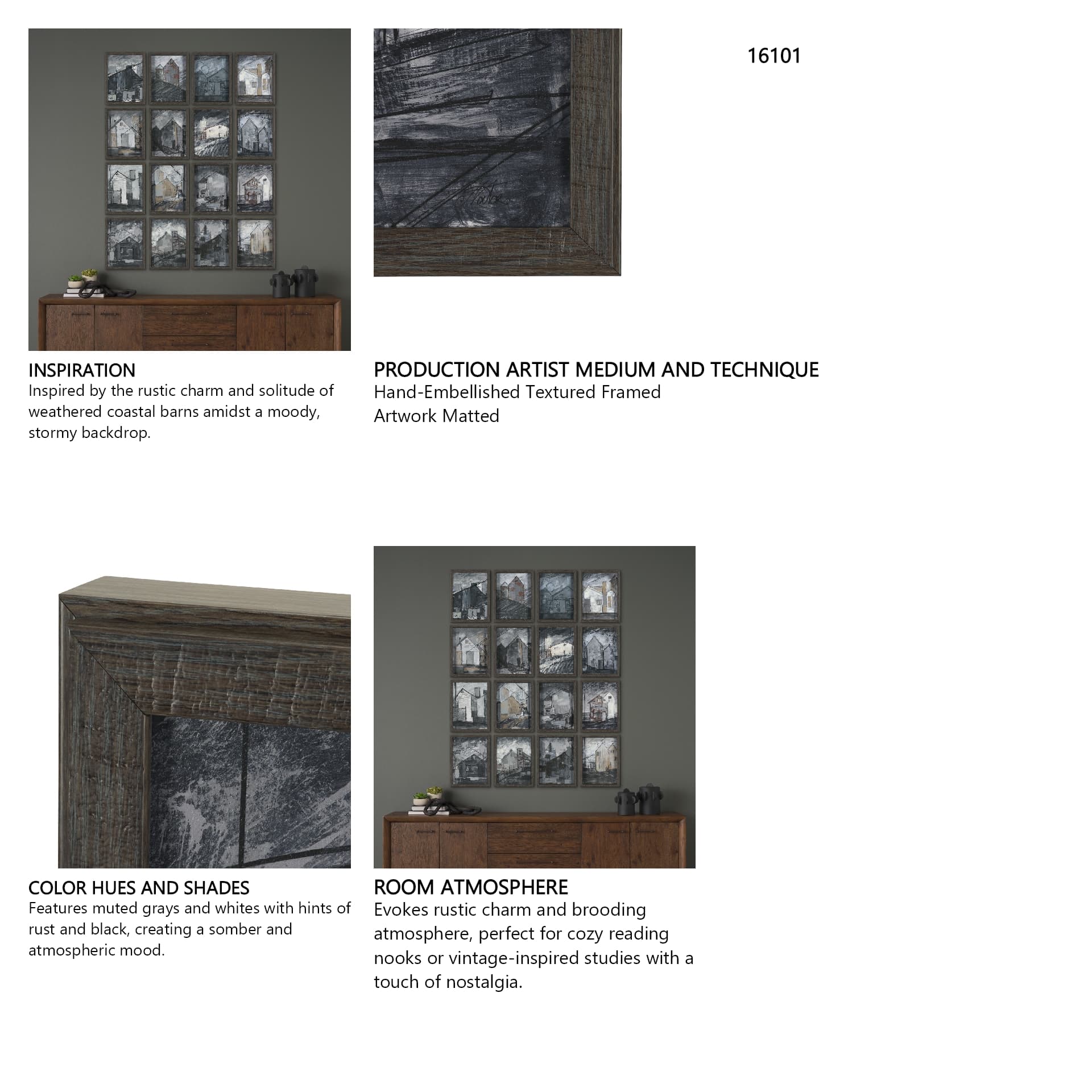 Community 3D by Mercana Studio Hand-Embellished Textured Framed Artwork Matted — in a styled room