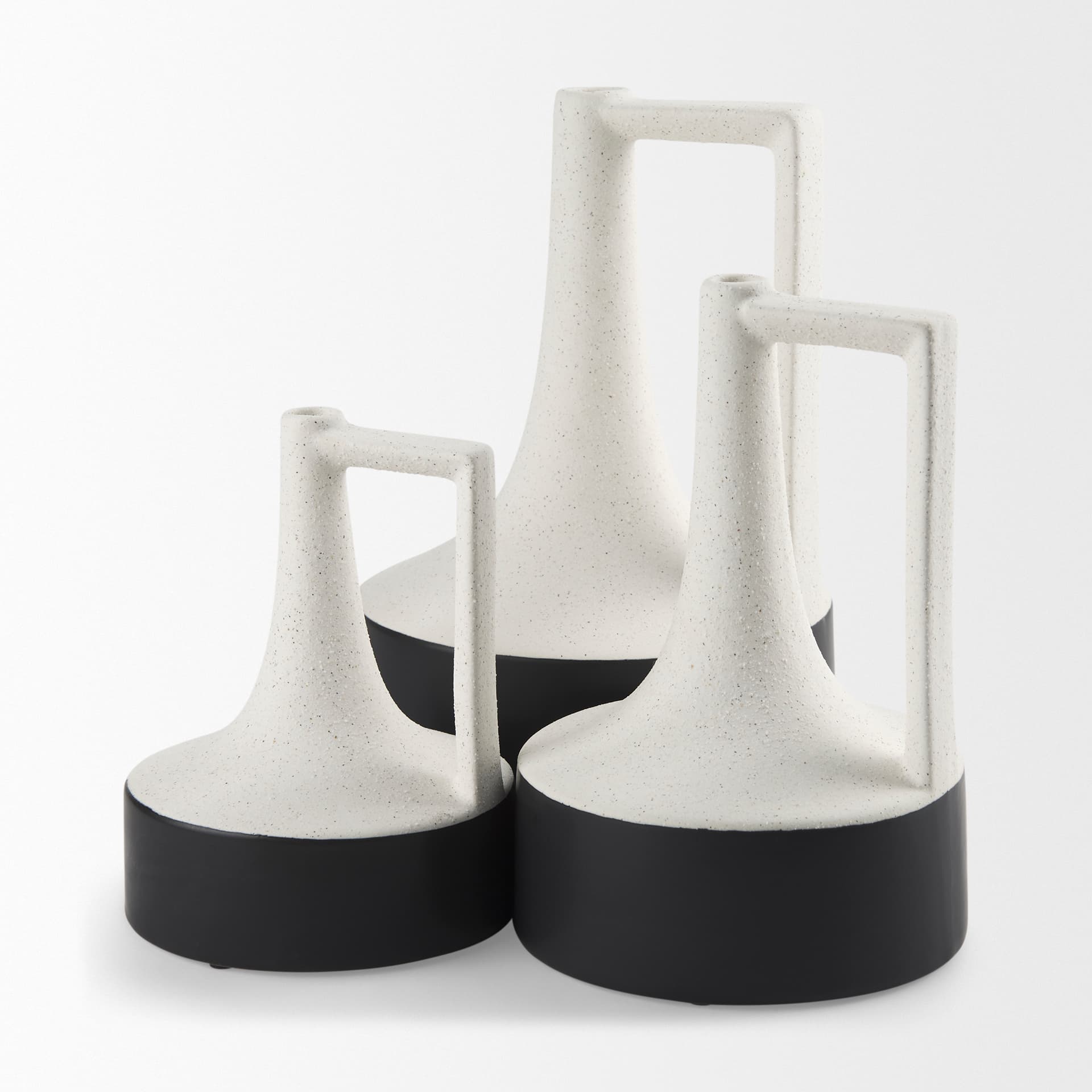 Burton 13.1H Large White and Black Ceramic Jug Vase — product photograph