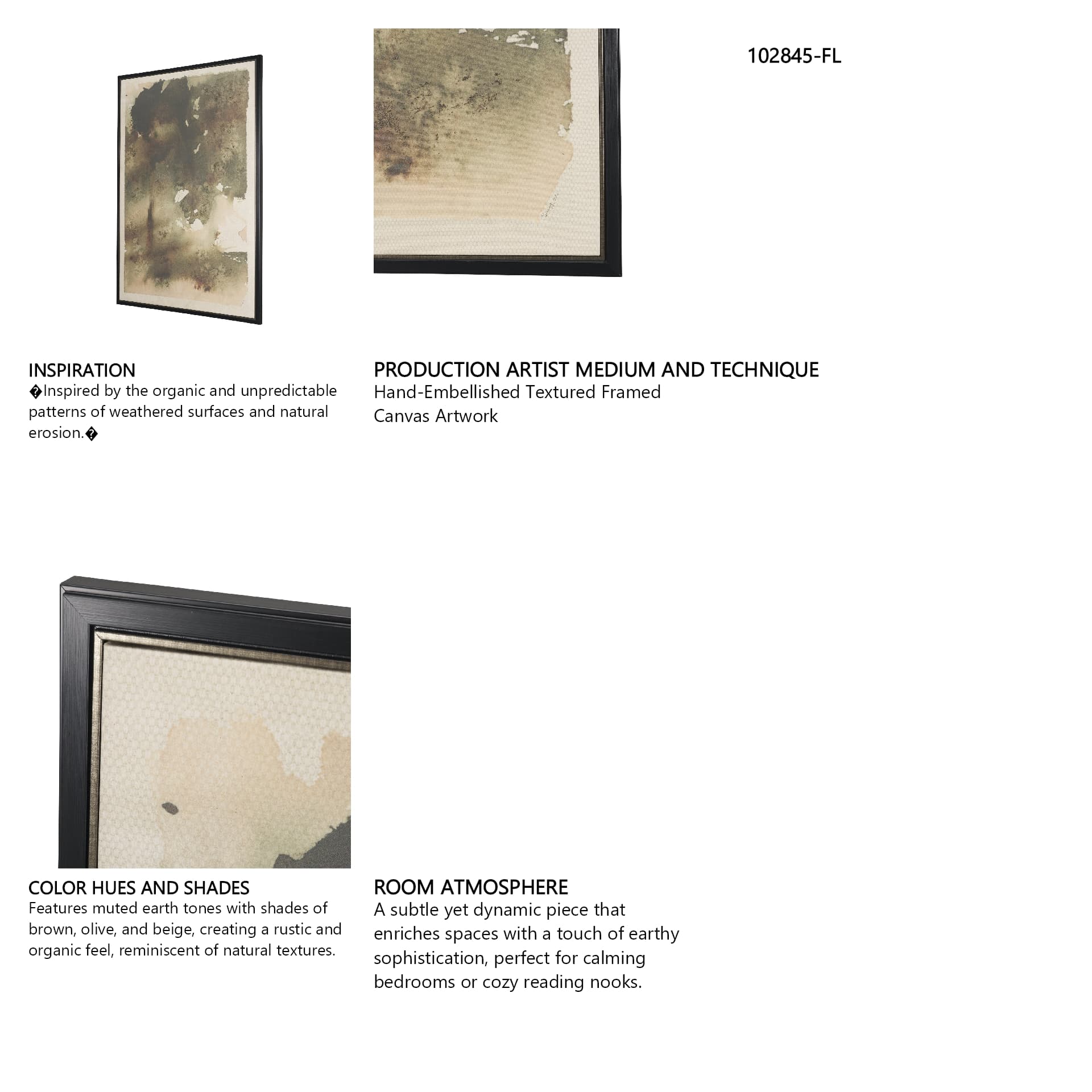 Aboreal Fade I by Mercana Studio Hand-Embellished Textured Framed Canvas Artwork — in a styled room