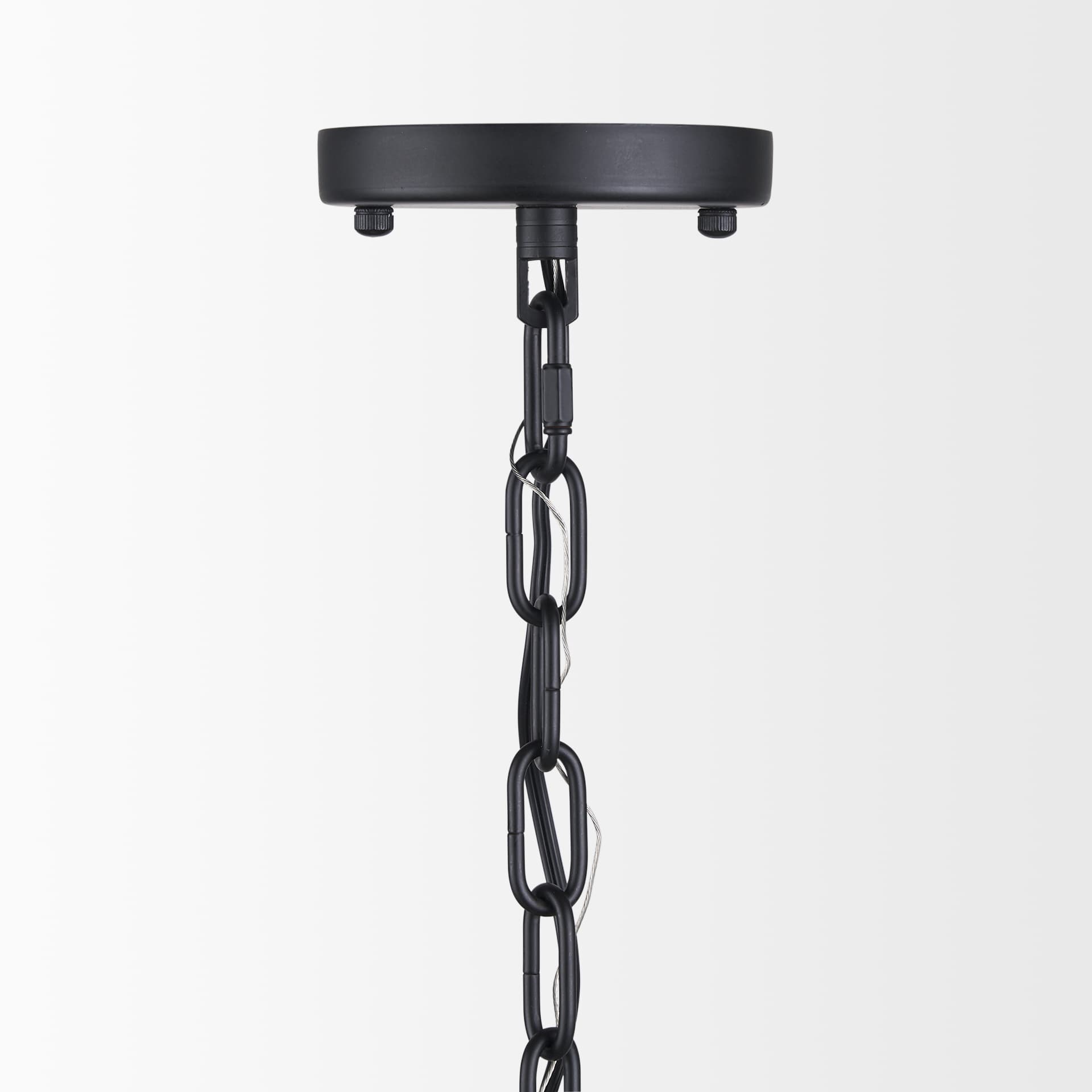 Edie Matte Black Metal w/ Frosted Glass Globe 1-Light Pendant — product photograph