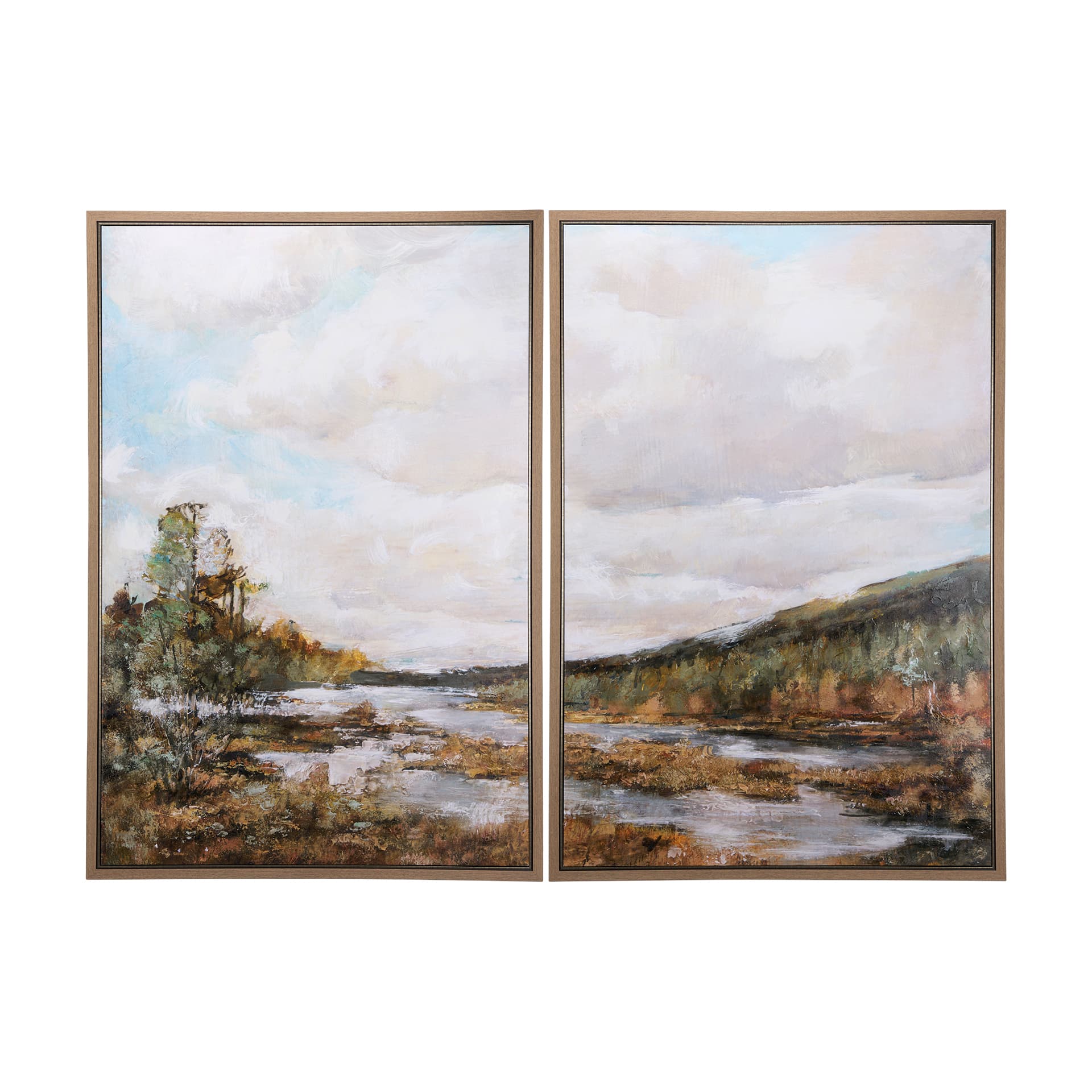 River Valley by Mercana Studio a Hand Embellished Textured Framed Canvas — product photograph