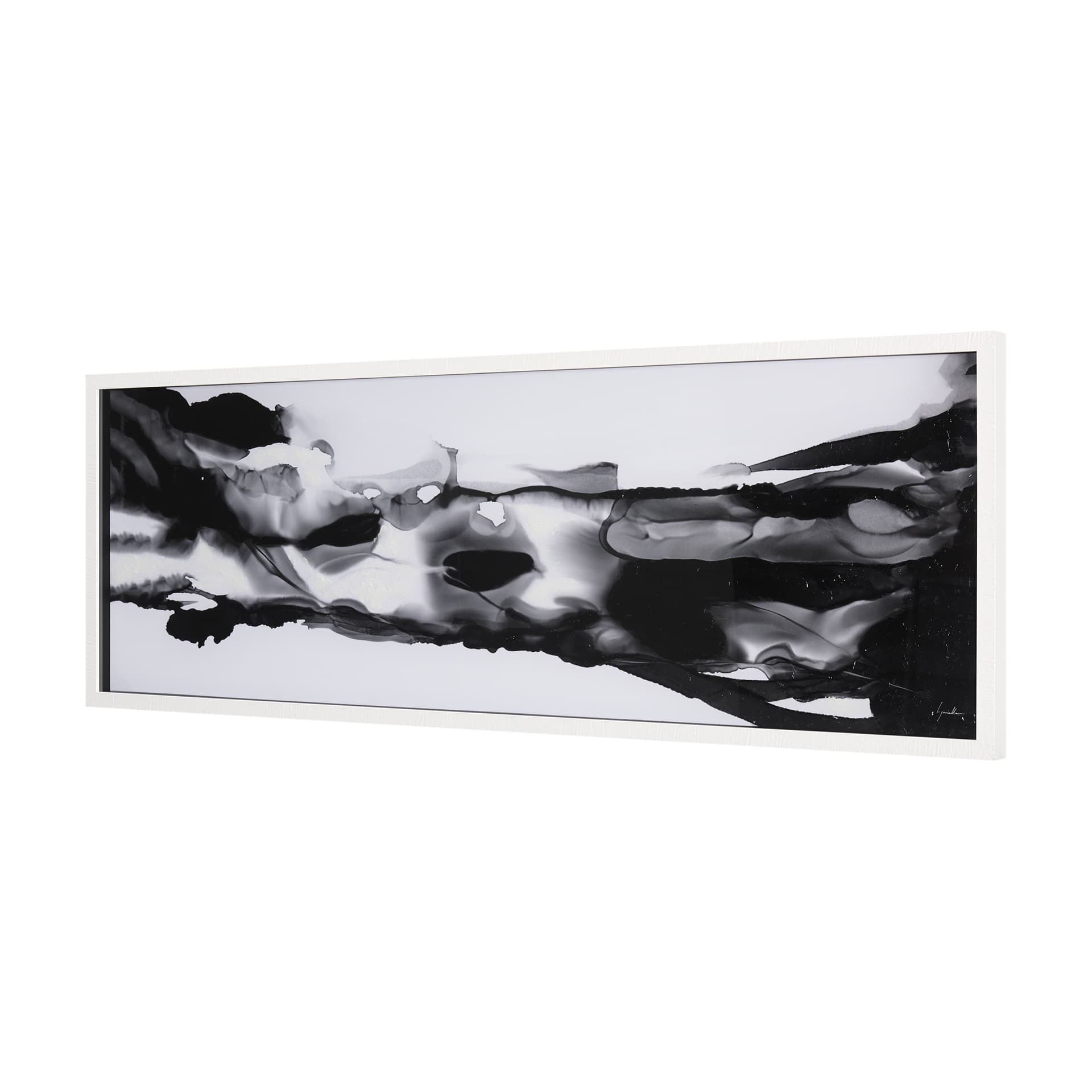 Turbulent River by Mercana Studio a Hand Embellished Textured Framed Art Print Matted under Glass — product photograph
