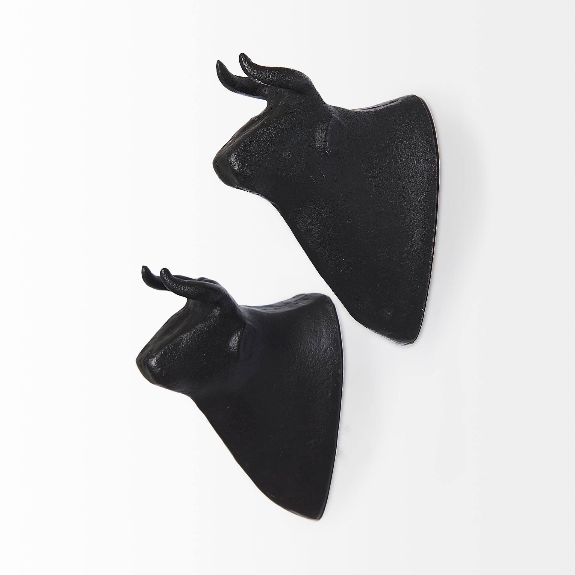 Taurus IV (Set of 2) Black Cast Aluminum Bull Wall Decor — product photograph