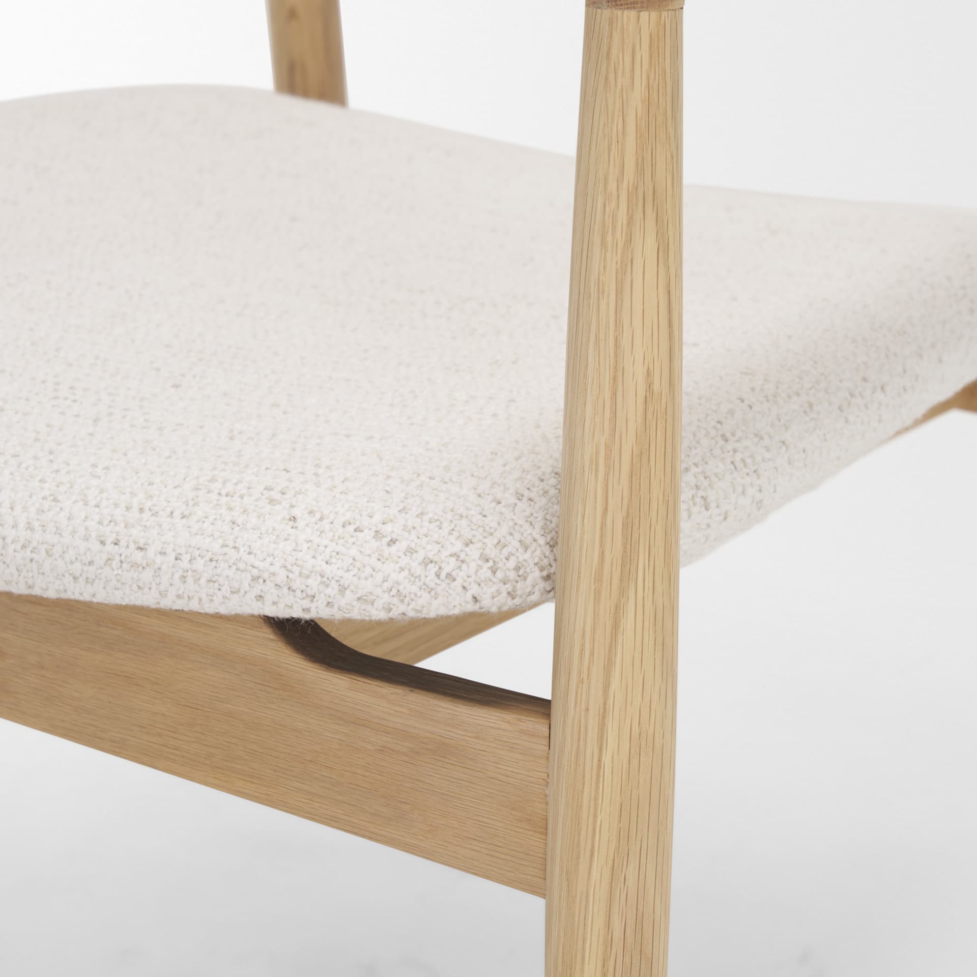 Haggen Light Brown Oak Wood w/ Cream Fabric Accent Chair — product photograph