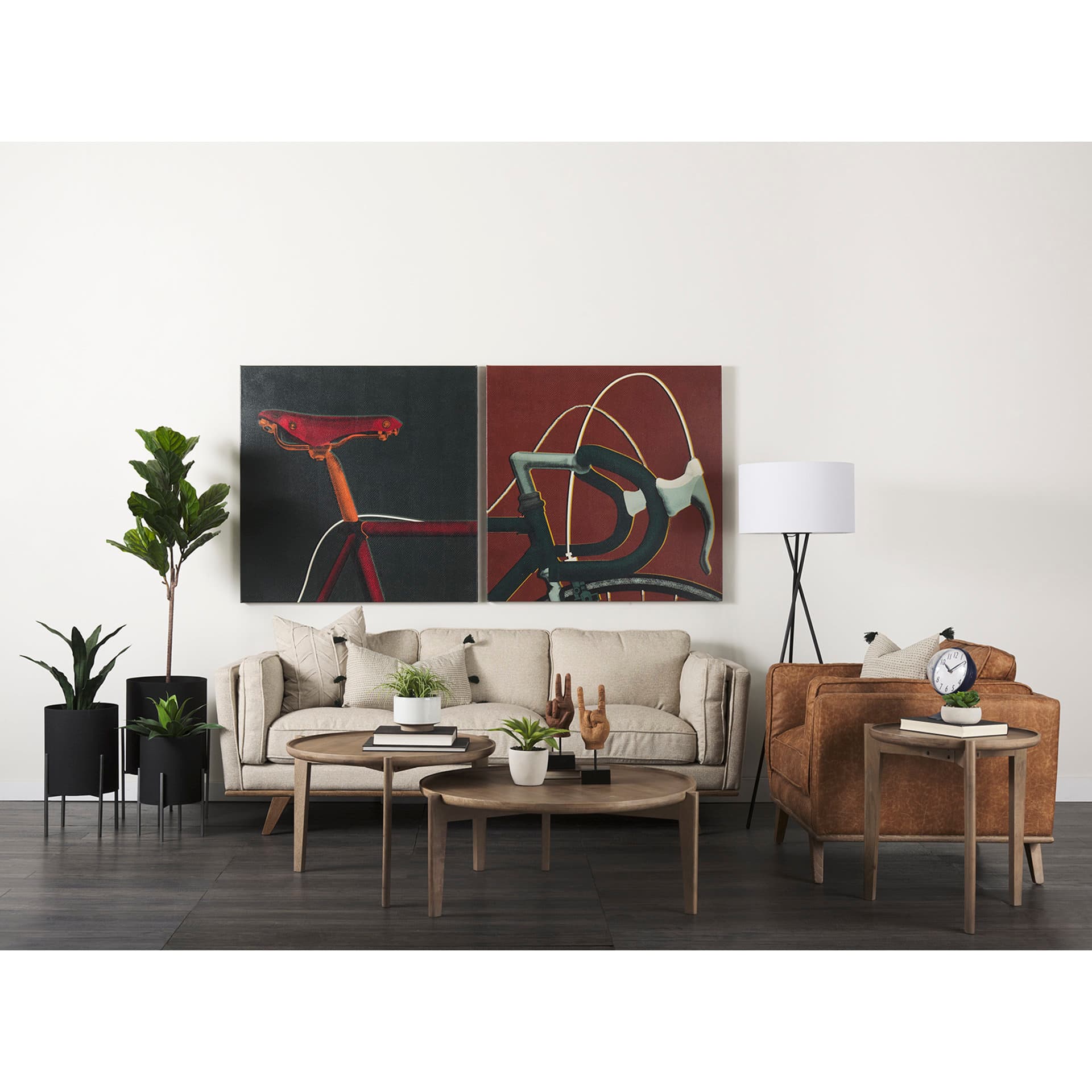 Cleaver (Set of 2) 40" & 31" Round Brown Solid Wood Nesting Coffee Tables — product photograph