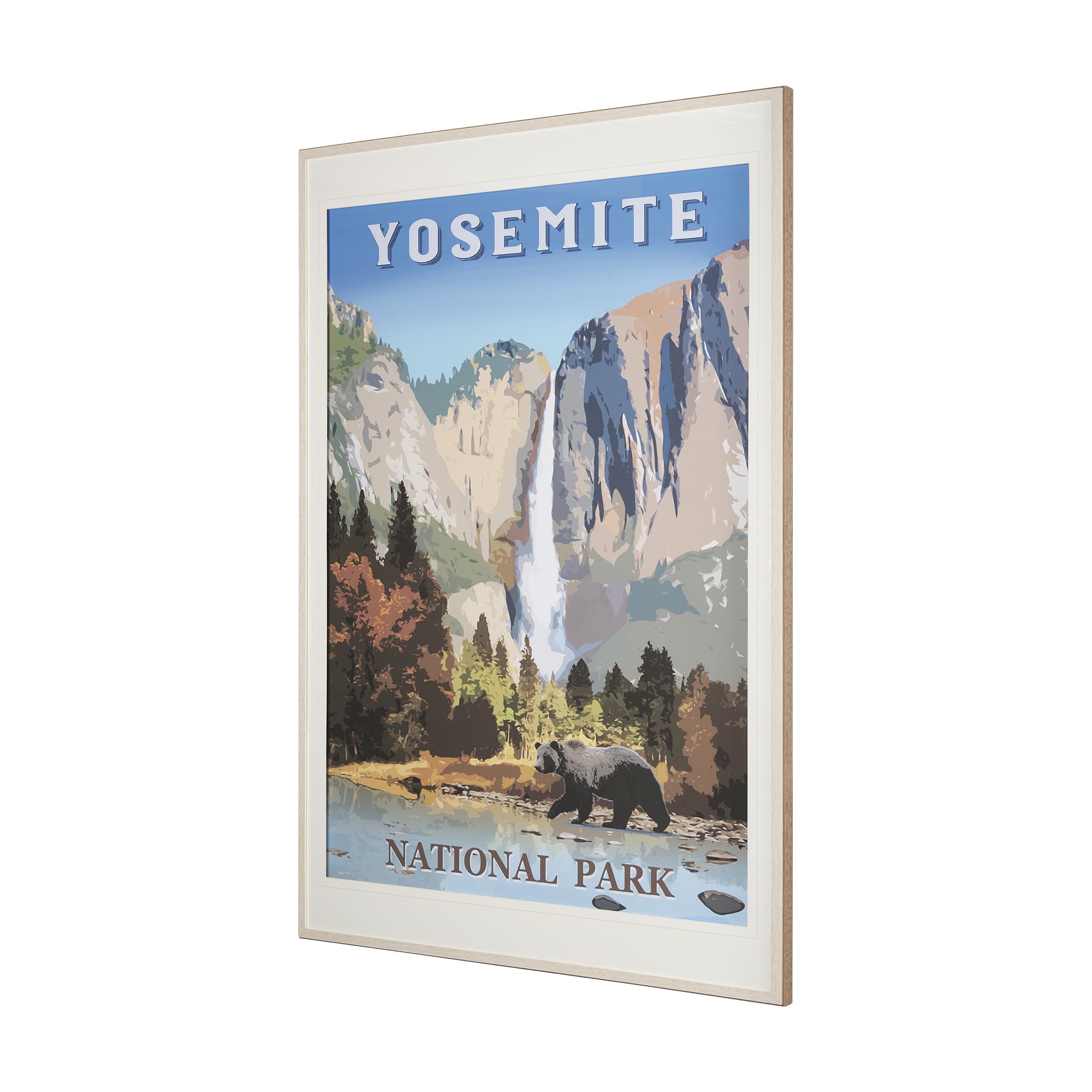 National Park -Yosemite by Mercana Studio a Framed Art Print Matted under Glass — product photograph