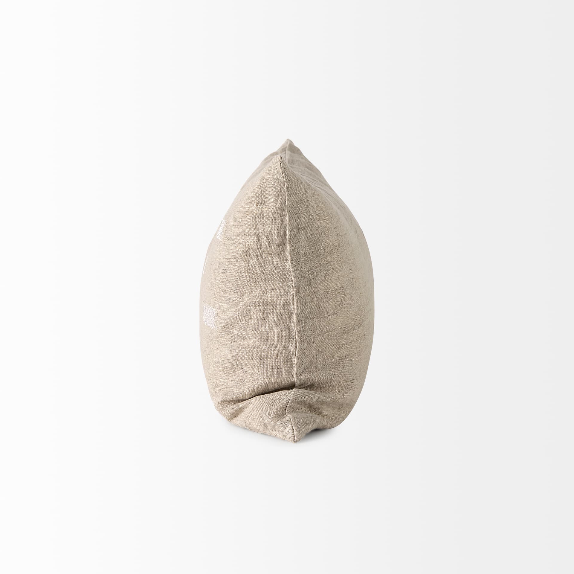 Lacey 13x21 Beige/White Decorative Pillow Cover w/Down Filler — product photograph