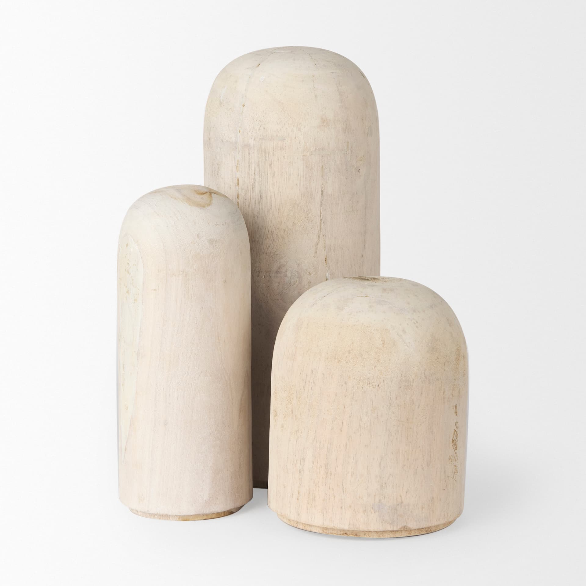 Knox Tall White-Wash Wood Decorative Object — product photograph