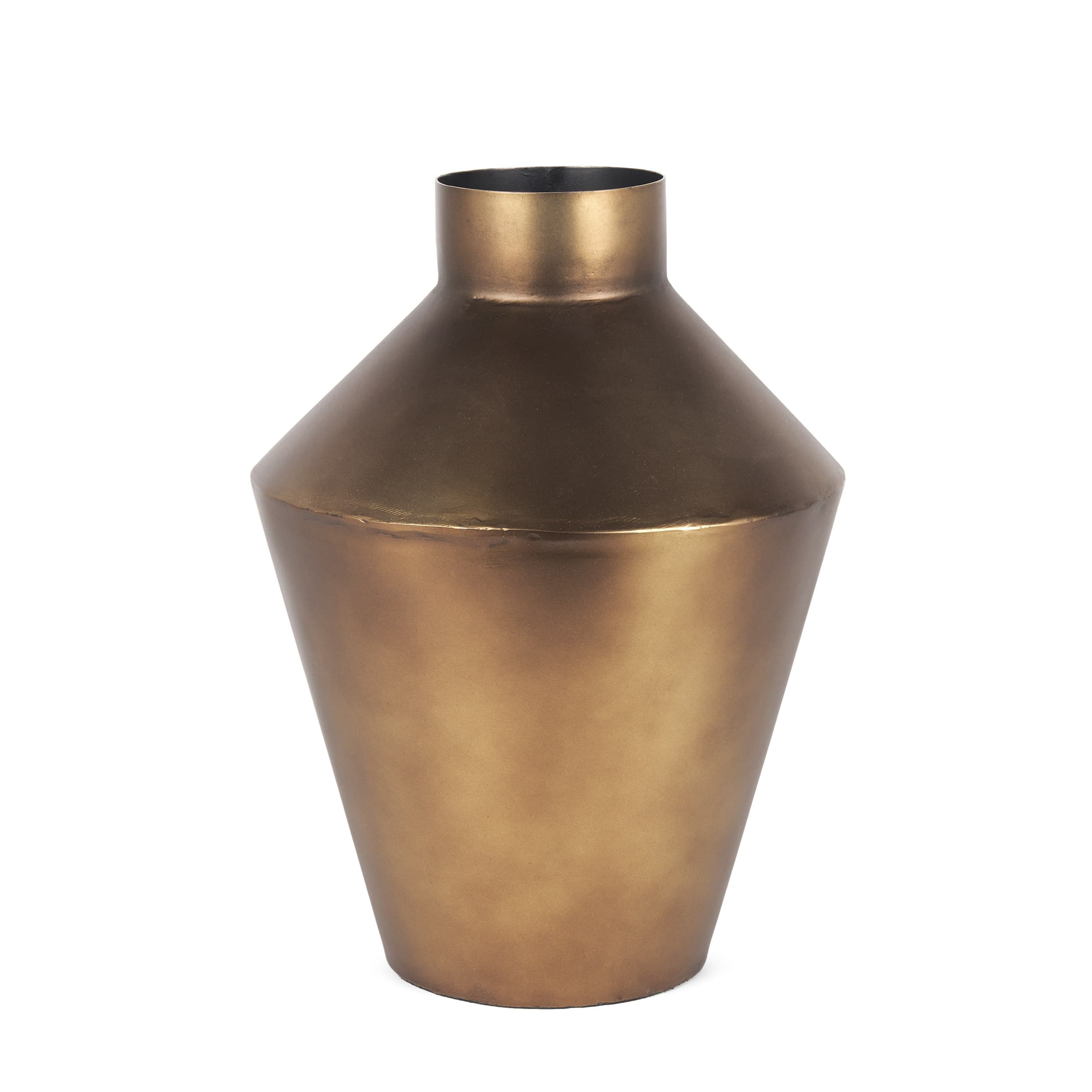 Perrin Small Brushed Gold Metal Decorative Vase — product photograph