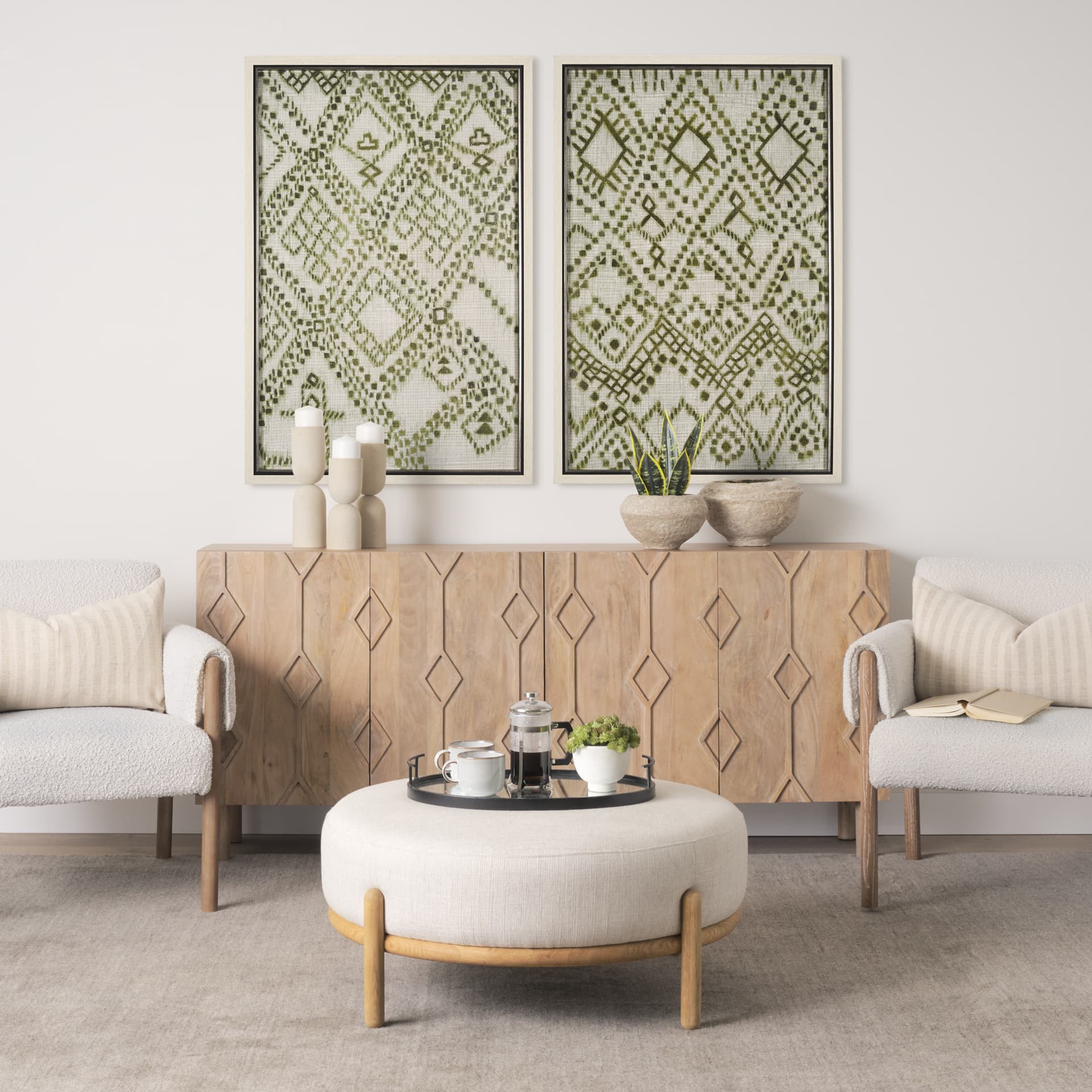 Story Teller II Olive by Mercana Studio a Hand Embelished Textured Framed Art Print — product photograph