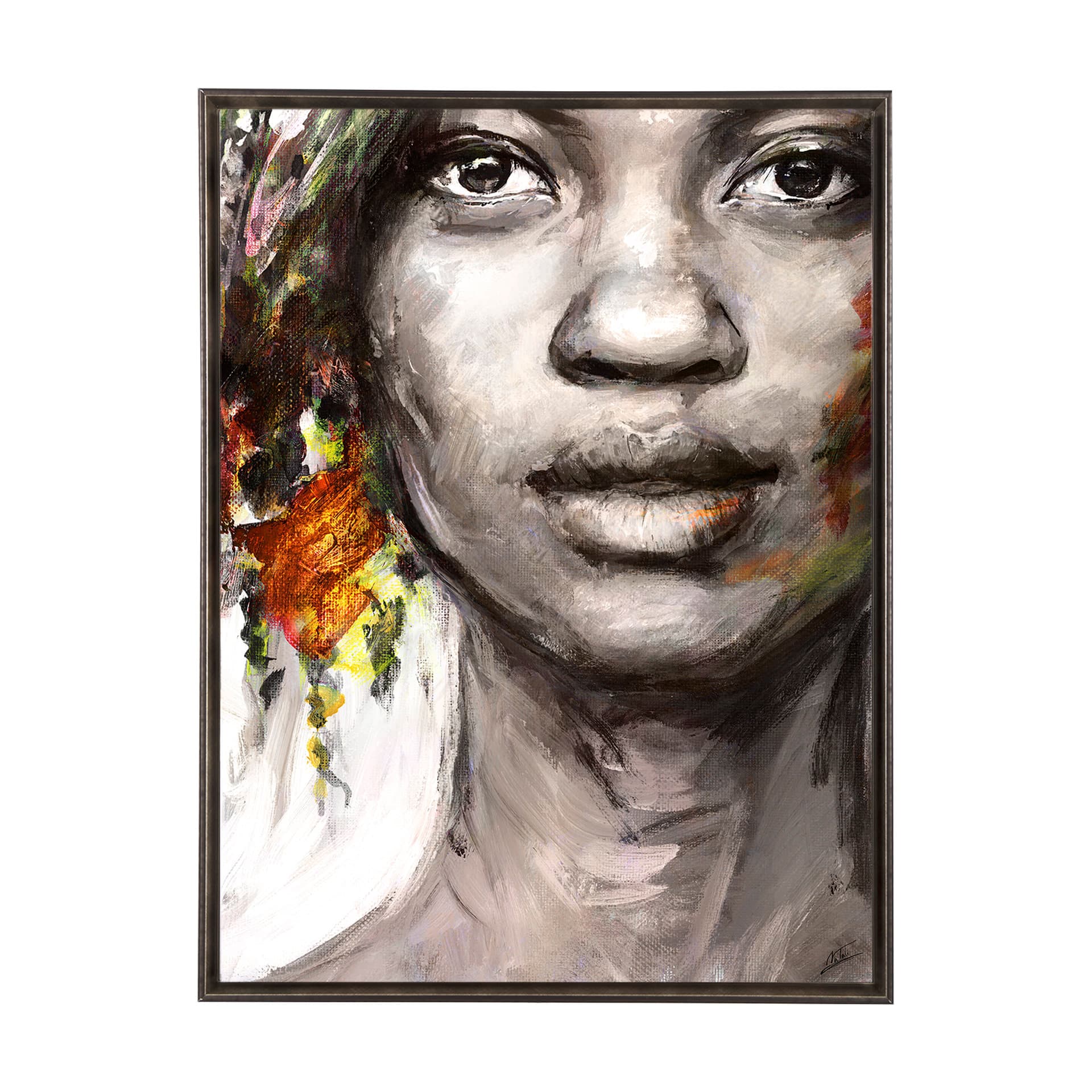 Unity VII Woman (FL) by Mercana Studio a Hand Embellished Textured Framed Canvas — product photograph
