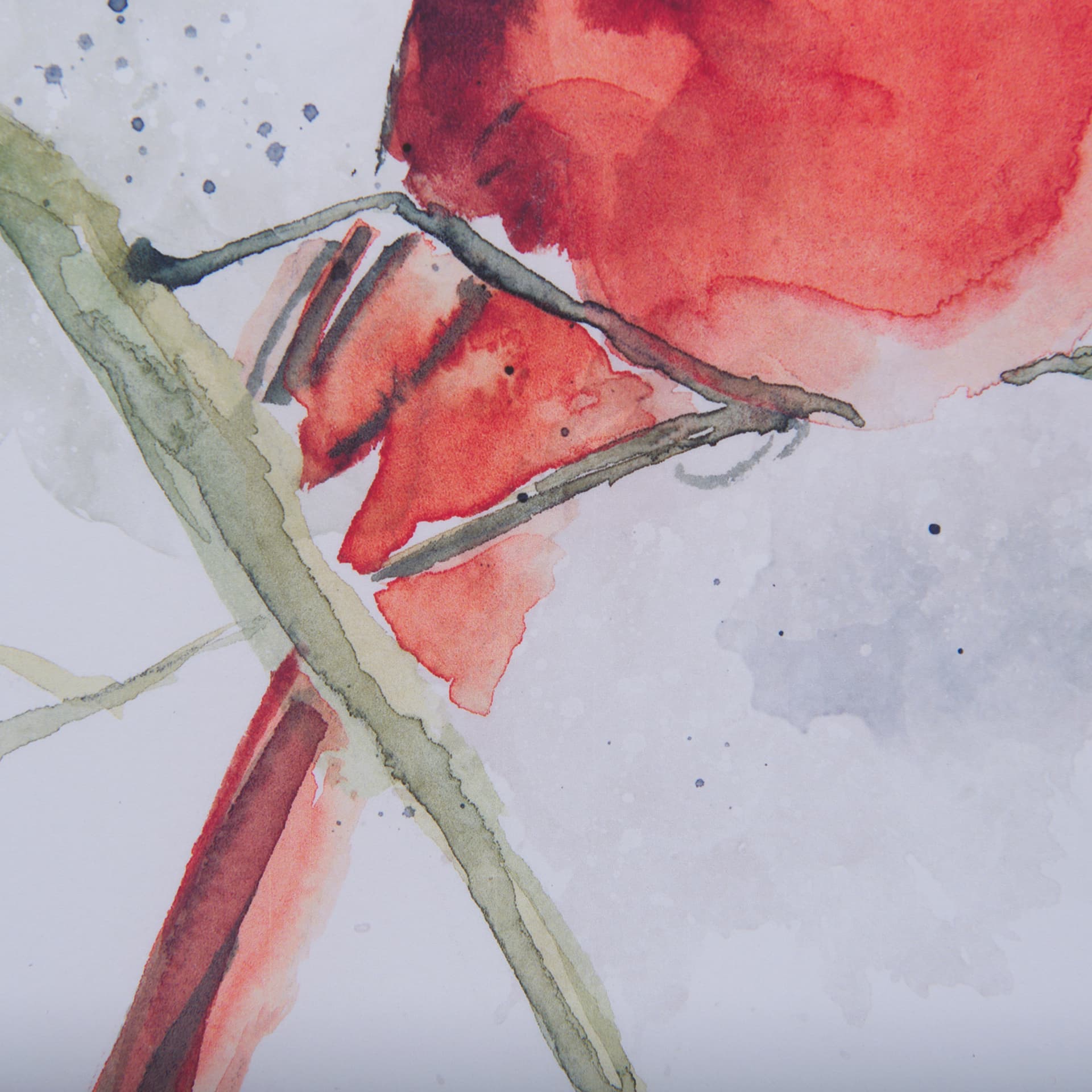Cardinal I by Mercana Studio a Hand Embellished Textured Framed Art Print Matted under Glass — product photograph