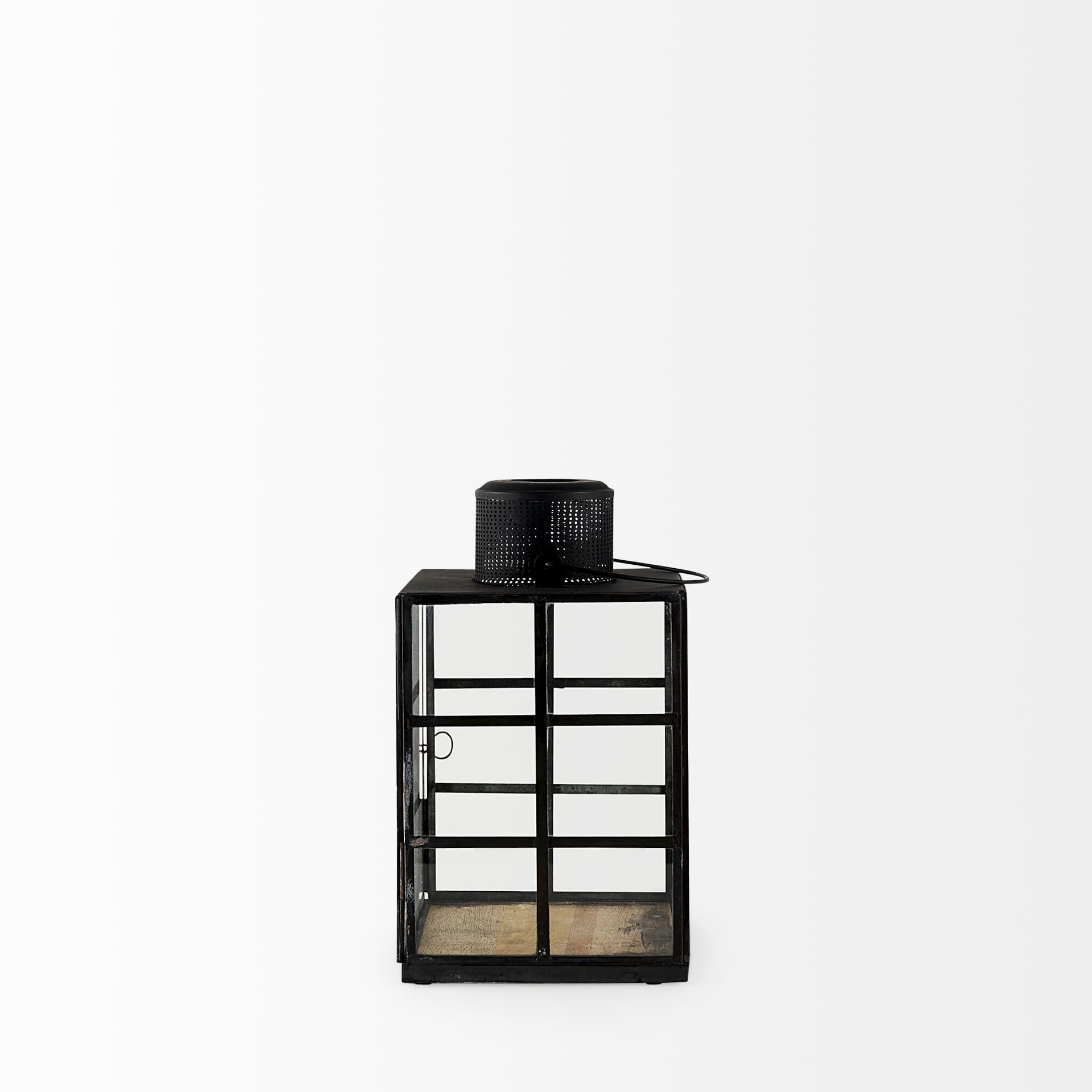 Gamfield 6.1L x 6.1W x 10.6H Small Black Metal and Glass Lantern — product photograph
