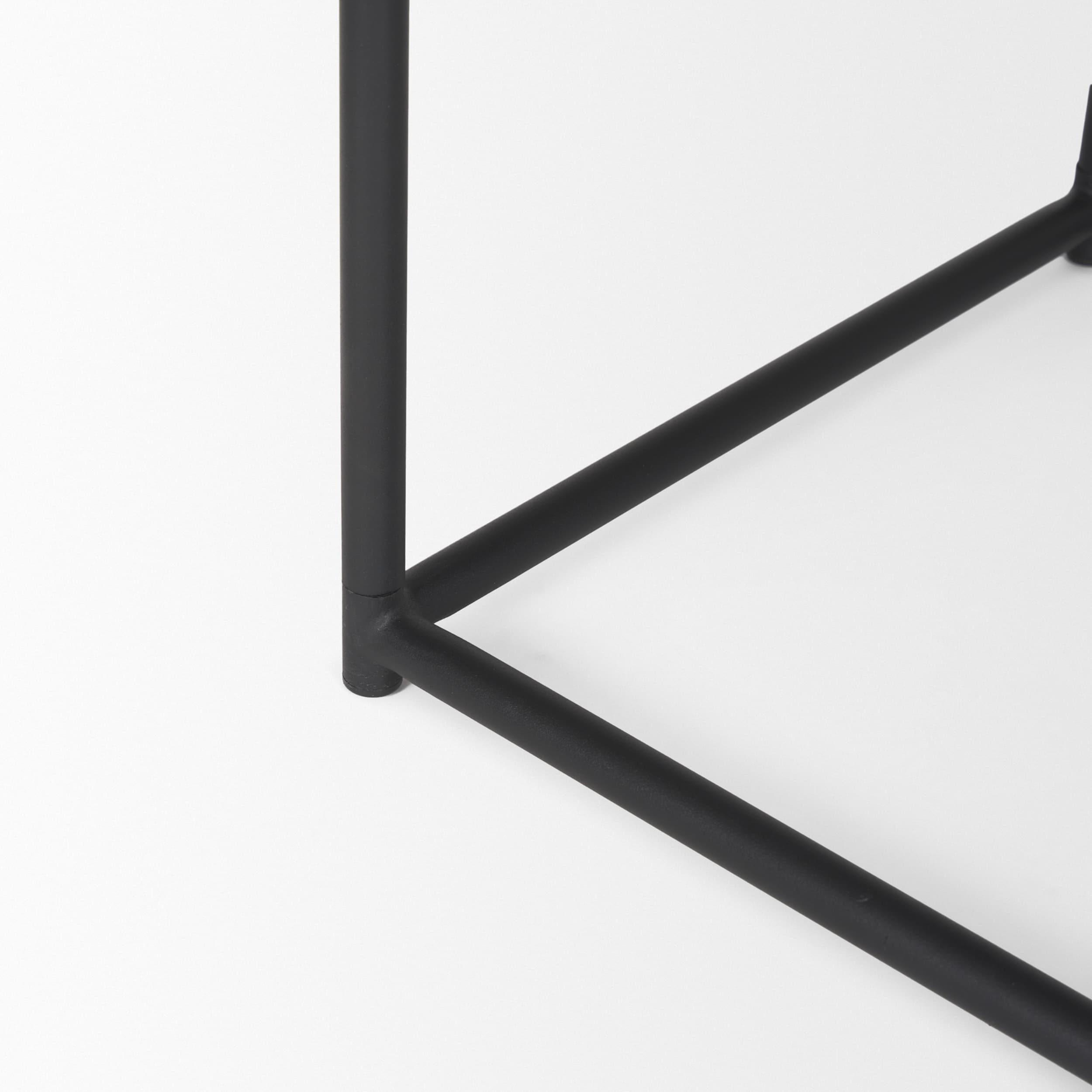 Taniel Textured Black Wood w/ Black Metal Stool — product photograph