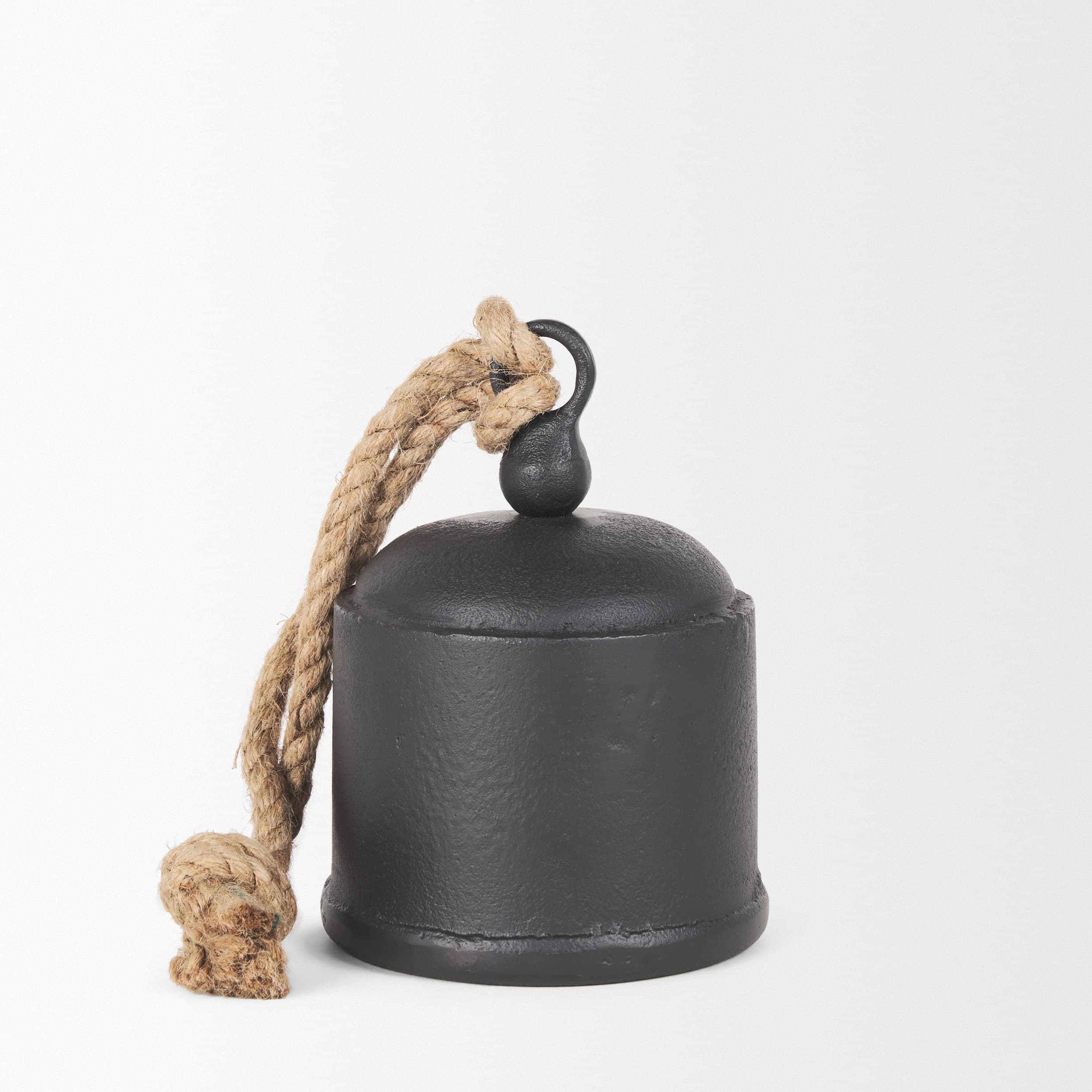 Quincy Medium Matte Black Metal Decorative Bell Object — product photograph