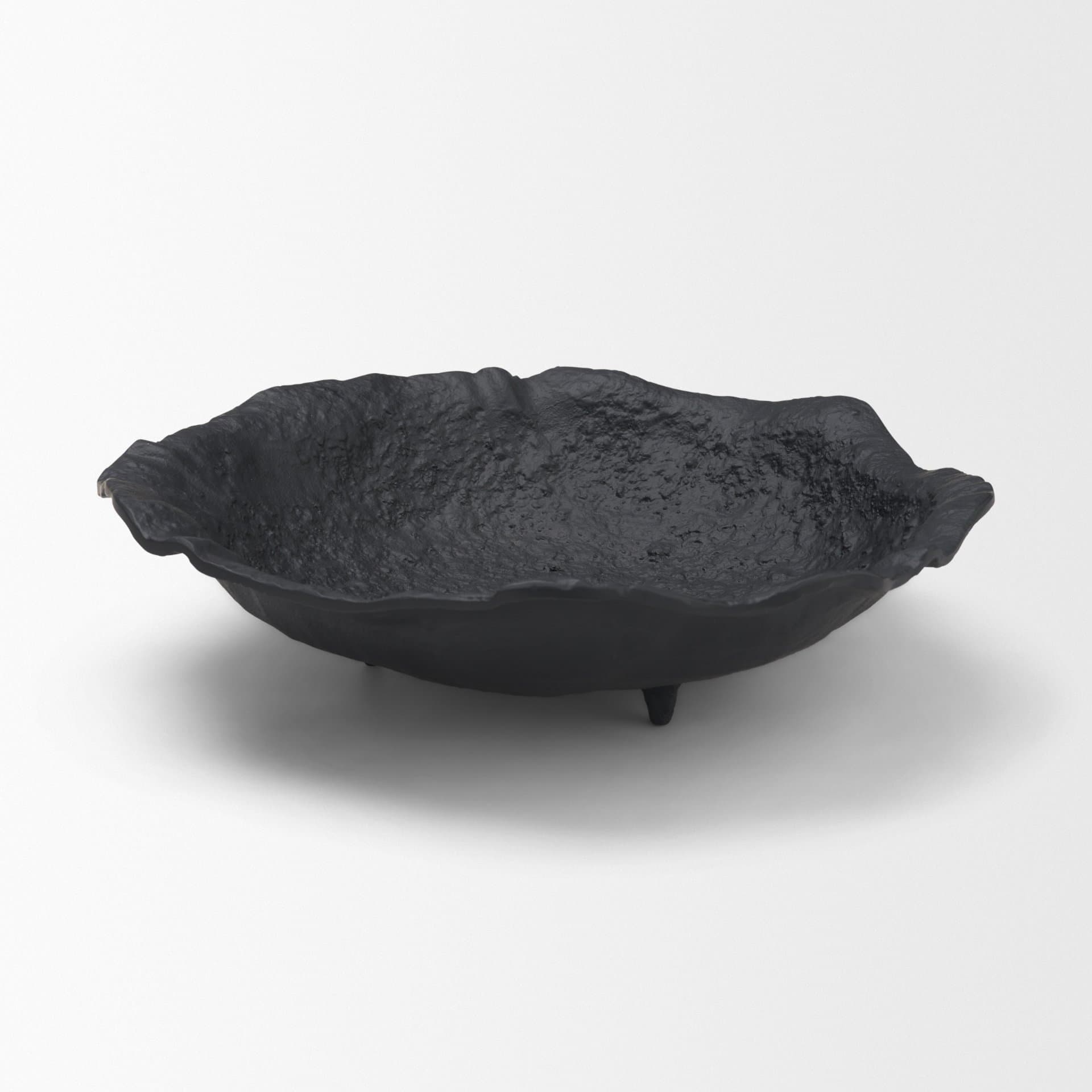 Verdant Small Matte Black Metal Decorative Centerpiece Bowl — product photograph