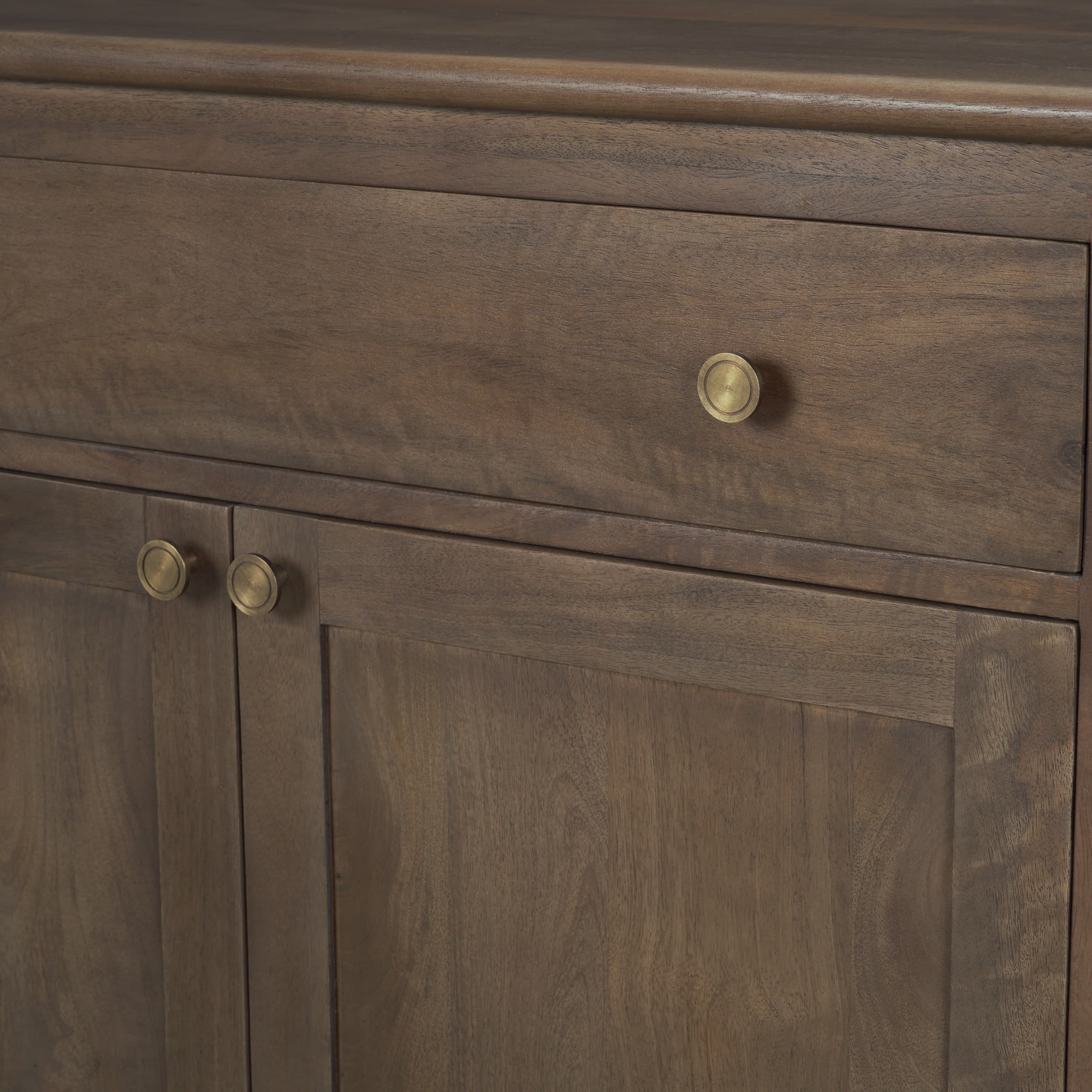 Baron Dark Brown Solid Wood w/ Antique Knobs 2-Door Accent Cabinet — product photograph