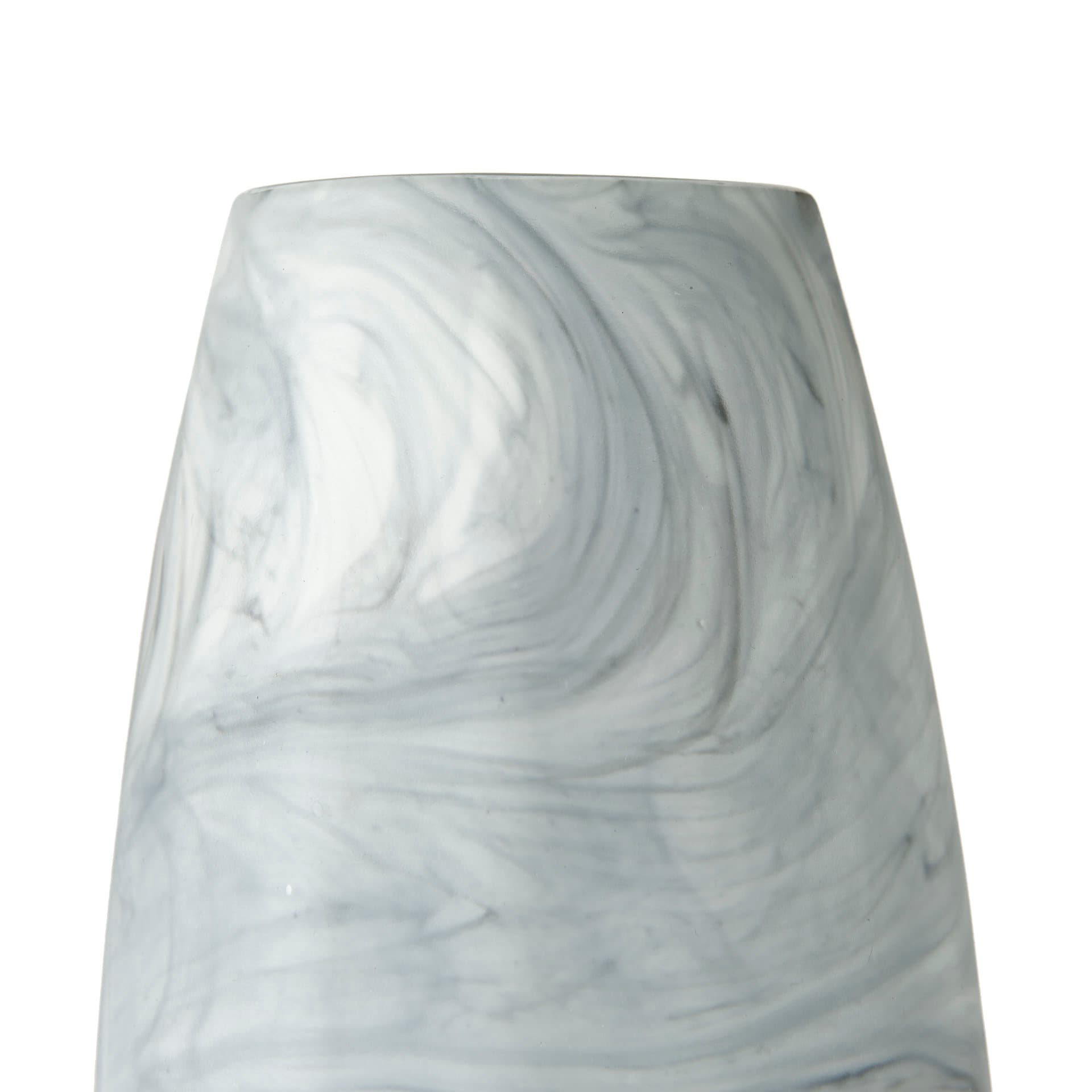 Volta II Tall White Gray Abstract Pattern Glass Vase — product photograph