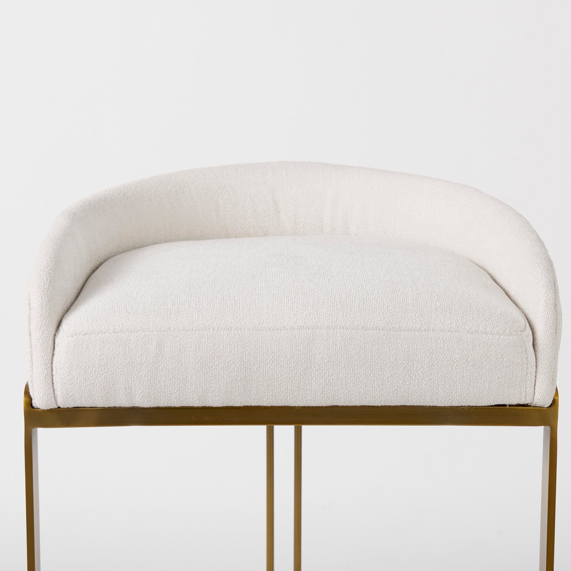 Hollyfield Low Back 28.75in Seat Bar Stool | Cream Fabric w/ Metal — product photograph
