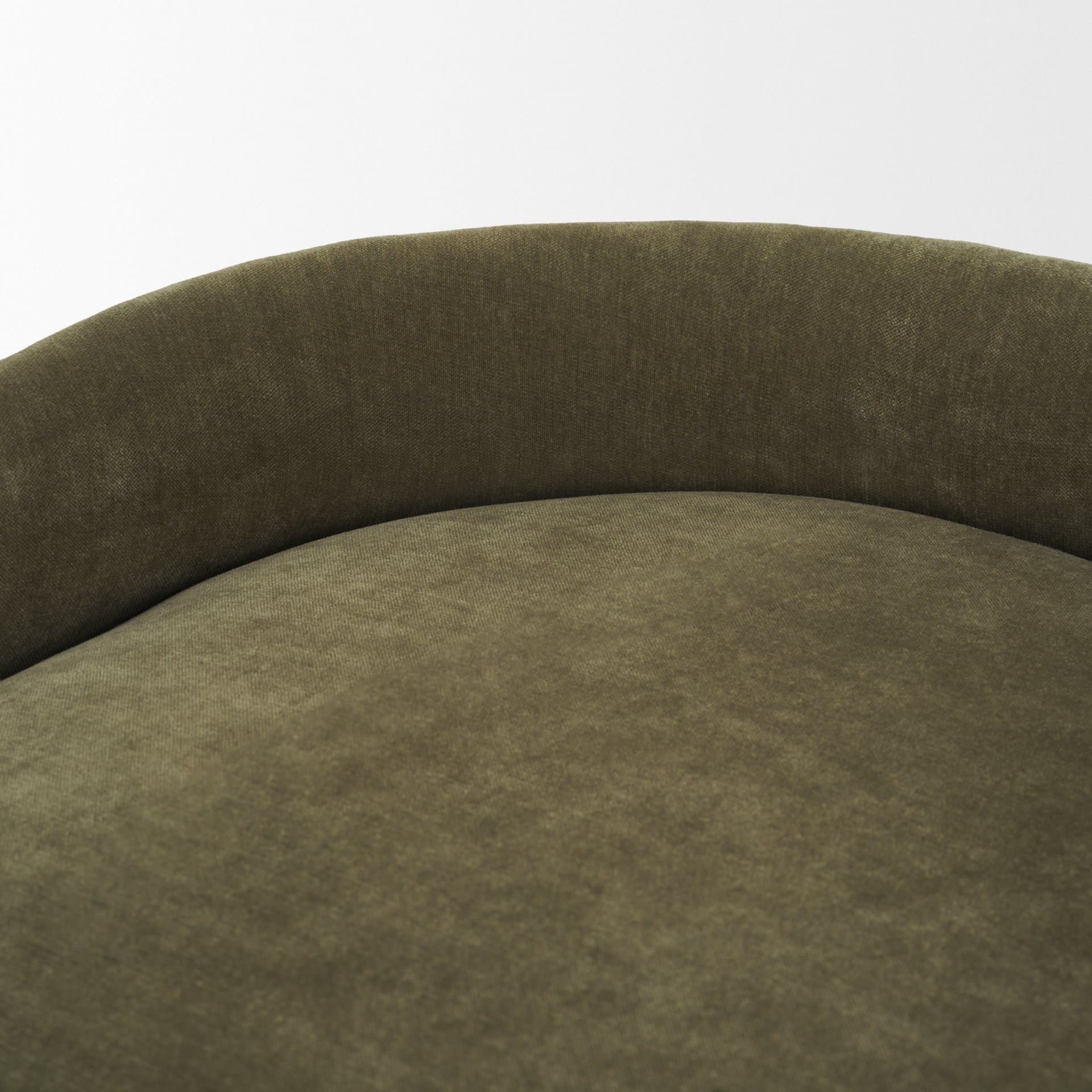 Hollyfield Backless 28.7in Seat Bar Stool | Olive Fabric w/ Gold Metal — product photograph