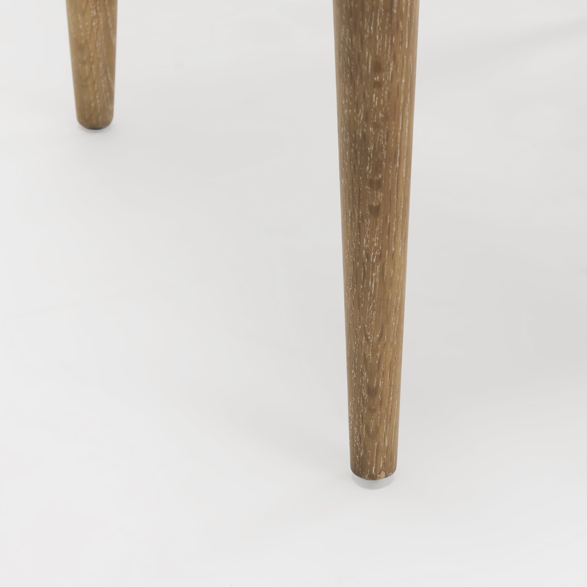 Cline Curved Back Dining Side Chair | Cream Fabric w/ Brown Wood — product photograph