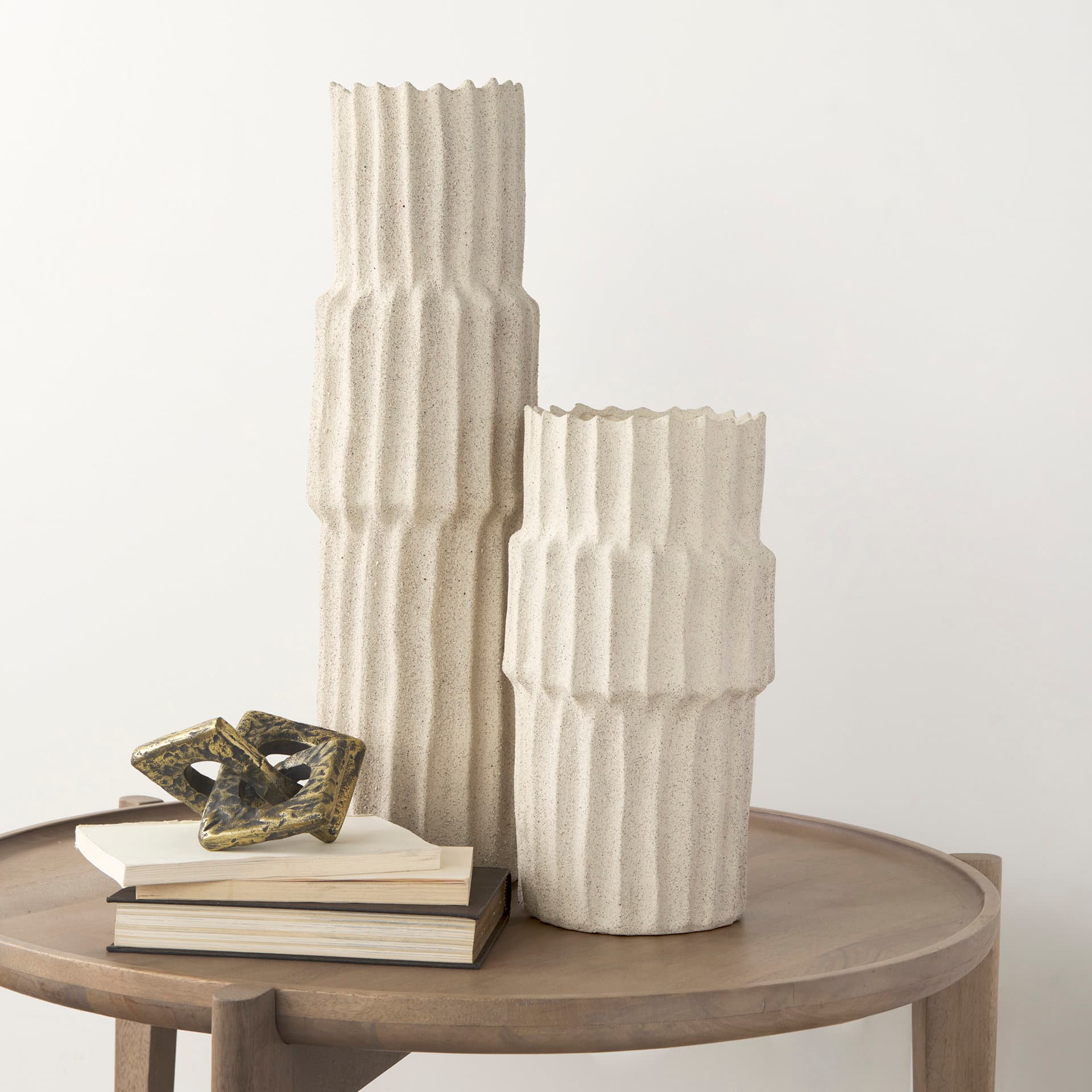 Cardon 23.0H Cream Ceramic Vase — product photograph