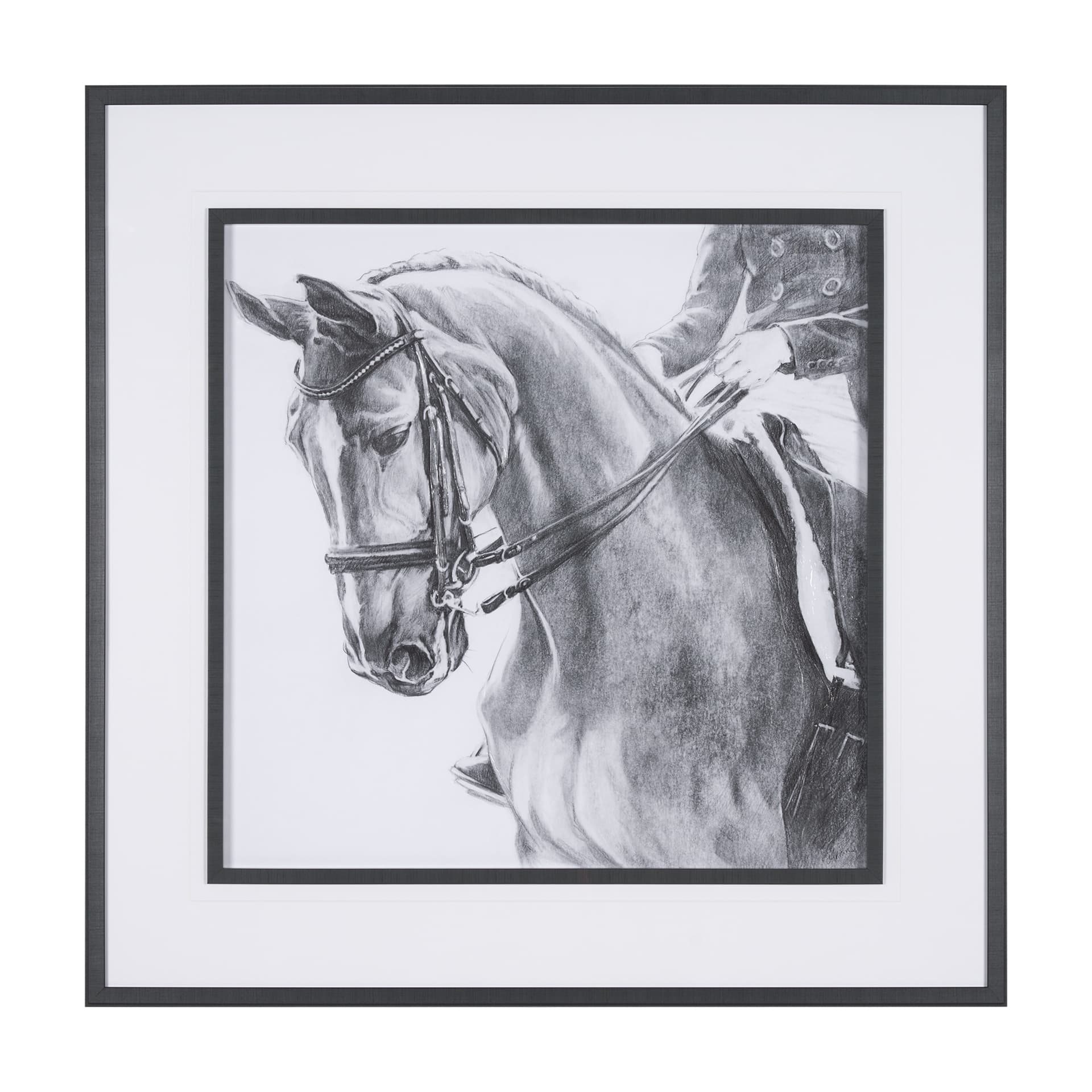 Poised by Mercana Studio a Hand Embellished Textured Framed Art Print Matted under Glass — product photograph