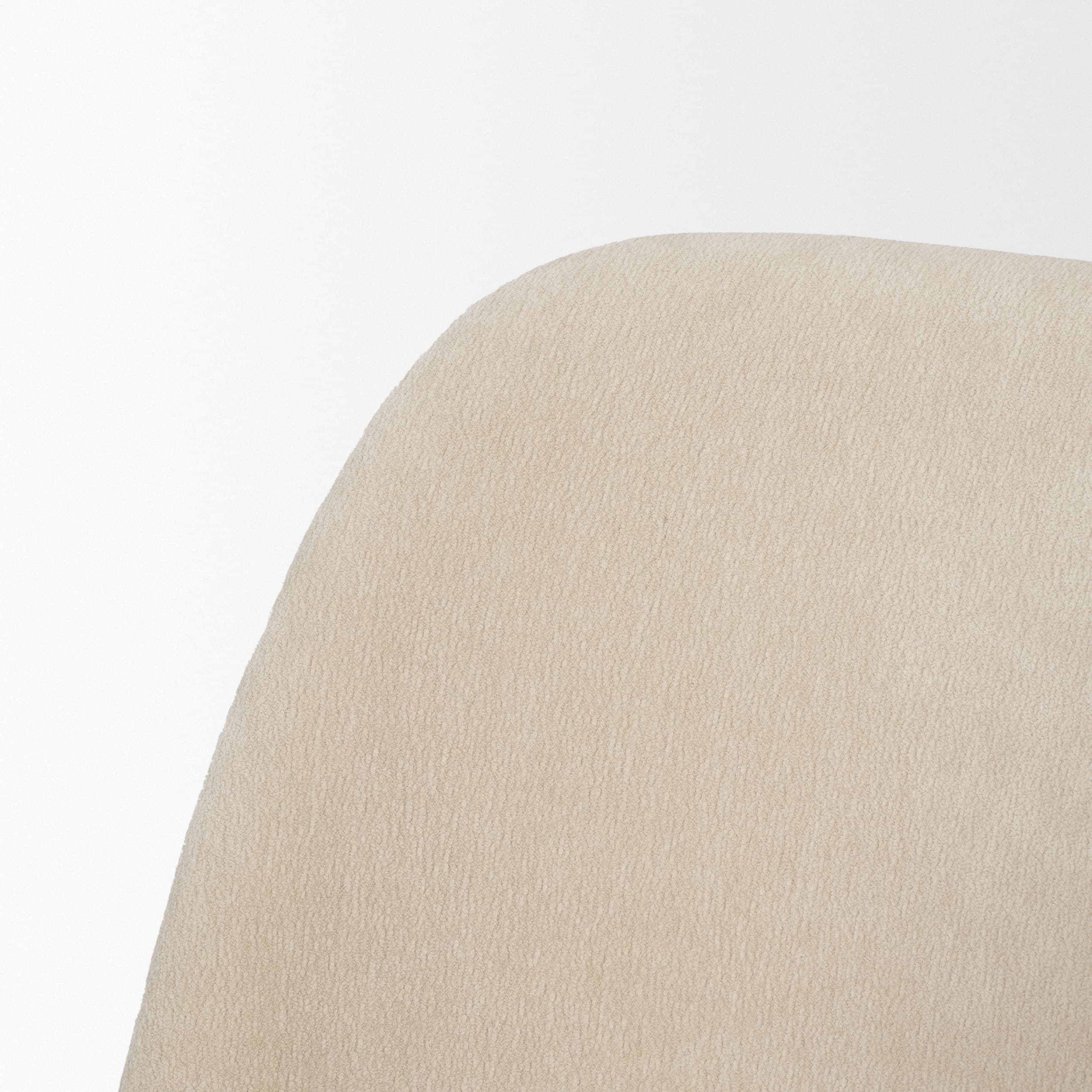 Abbie Curved Back Dining Side Chair | Oatmeal Fabric w/ Brown Wood — product photograph