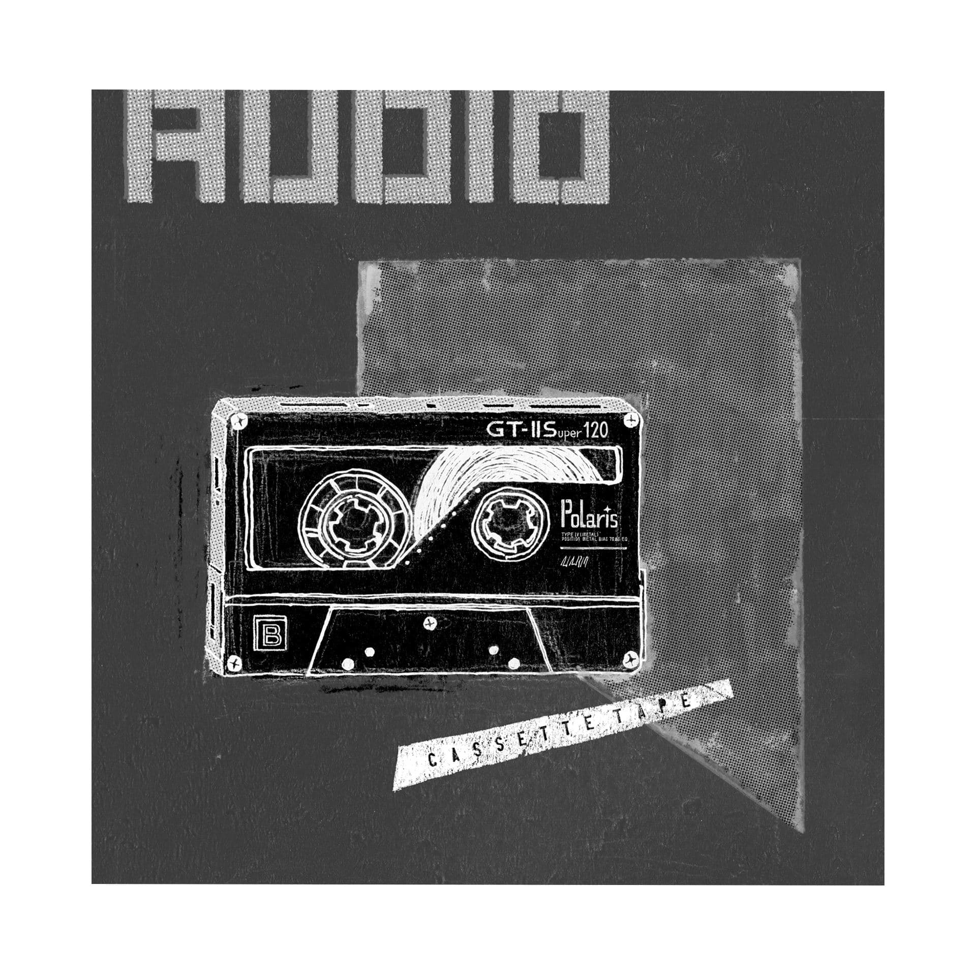 Cassette Tape II by Alarm a Hand Embellished Textured Canvas — product photograph