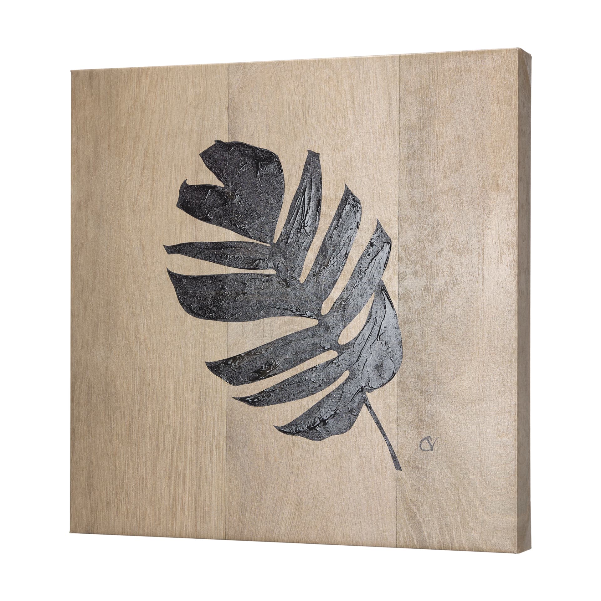 Tropical Leaf IV by Mercana Studio a Hand Embellished Textured Canvas — product photograph