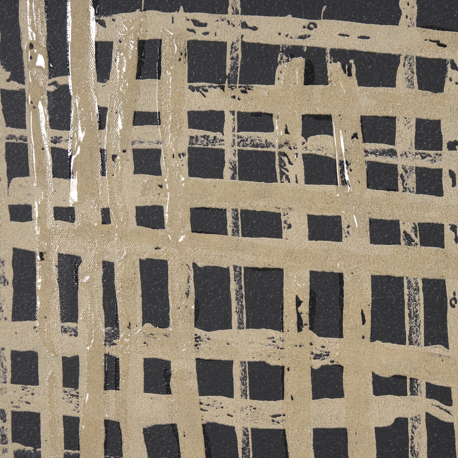 Woven Lines II Tan by Mercana Studio a Hand Embellished Textured Framed Art Print — product photograph