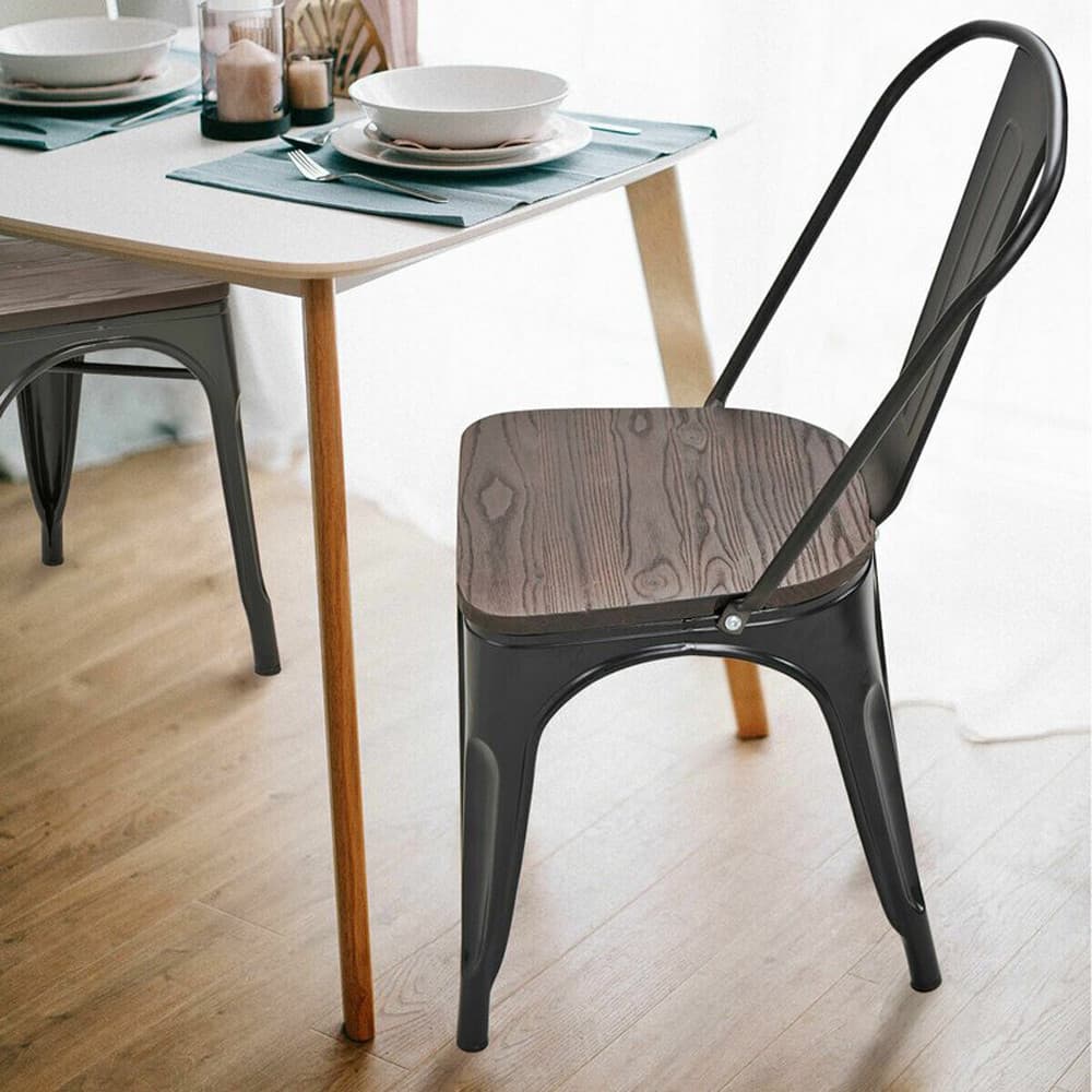 Rochelle Stackable Chair With Wood Seat — product photograph