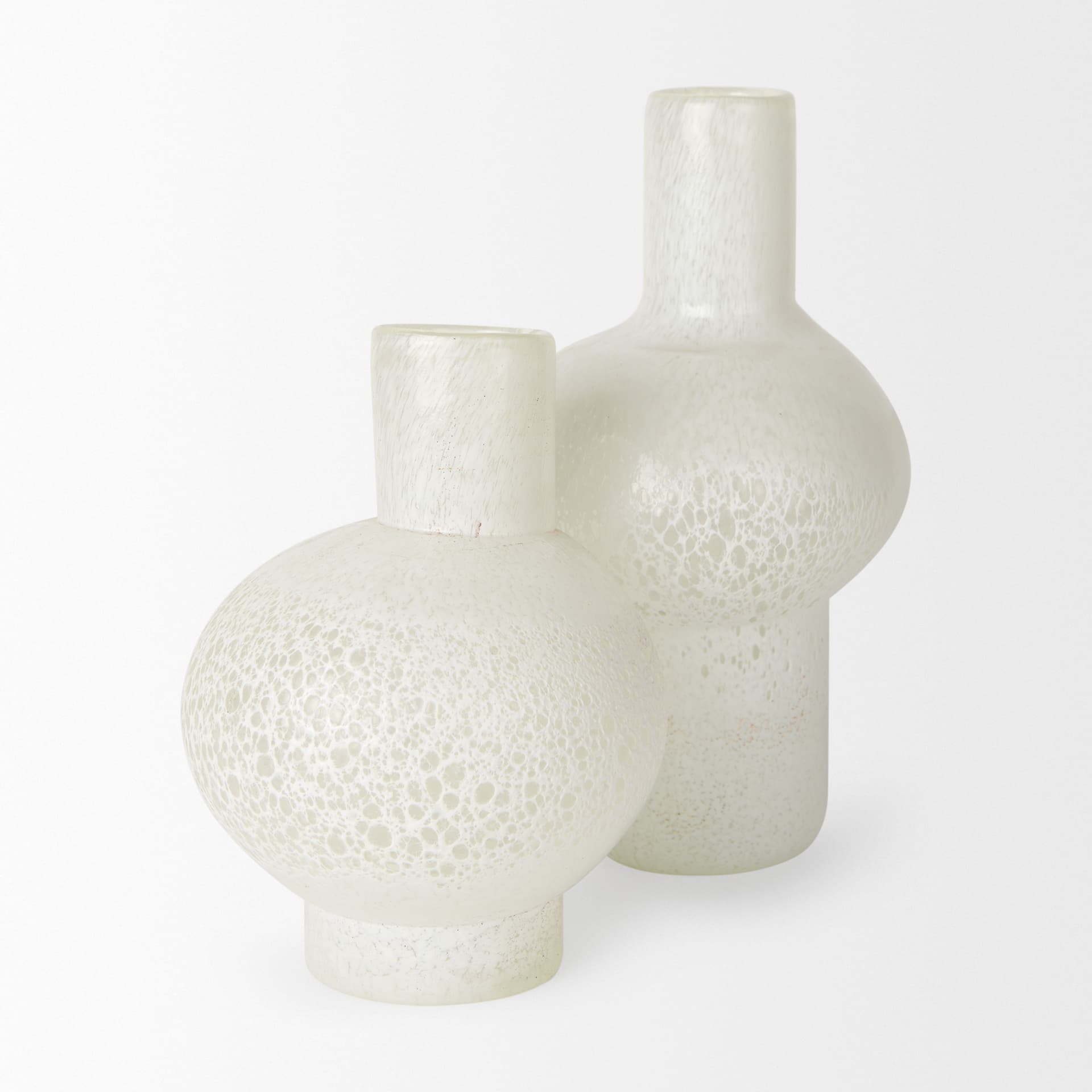 Heket Short White Glass Vase — product photograph