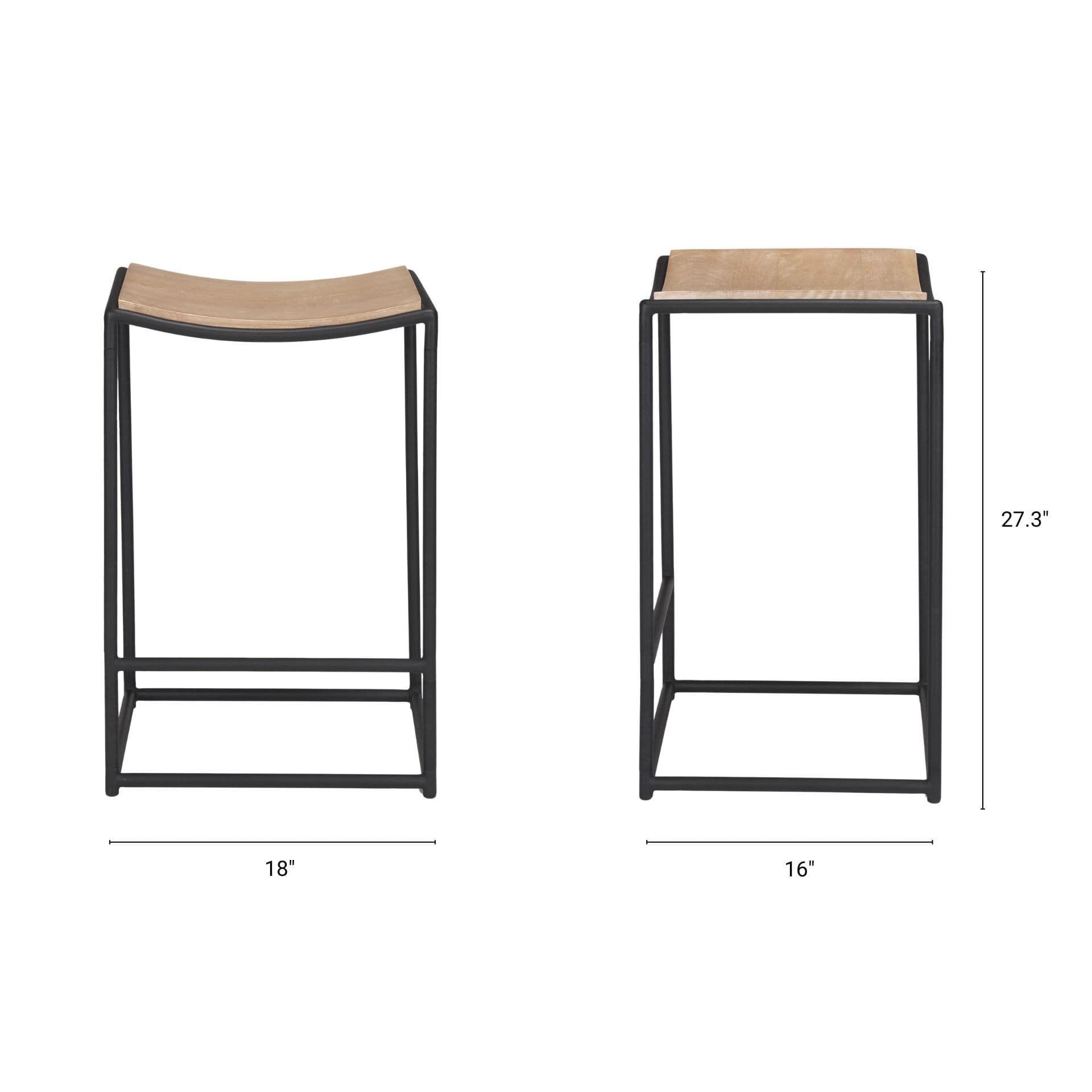 Taniel Backless 26in Seat Counter Stool | Light Brown Metal w/ Metal — product photograph