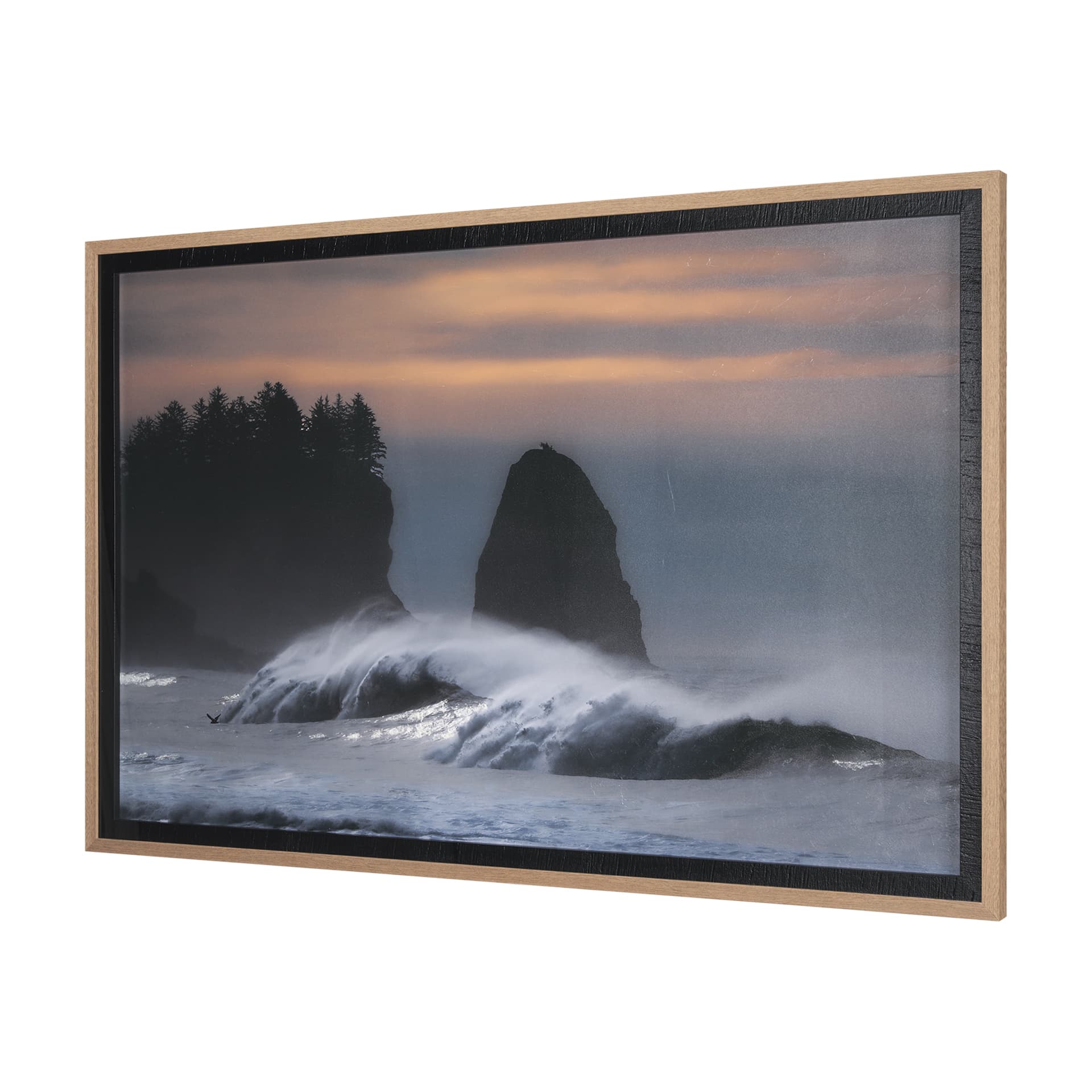 Crashing Wave by Chad Mackay a Hand Embellished Textured Framed Photo Art Print Matted under Glass — product photograph