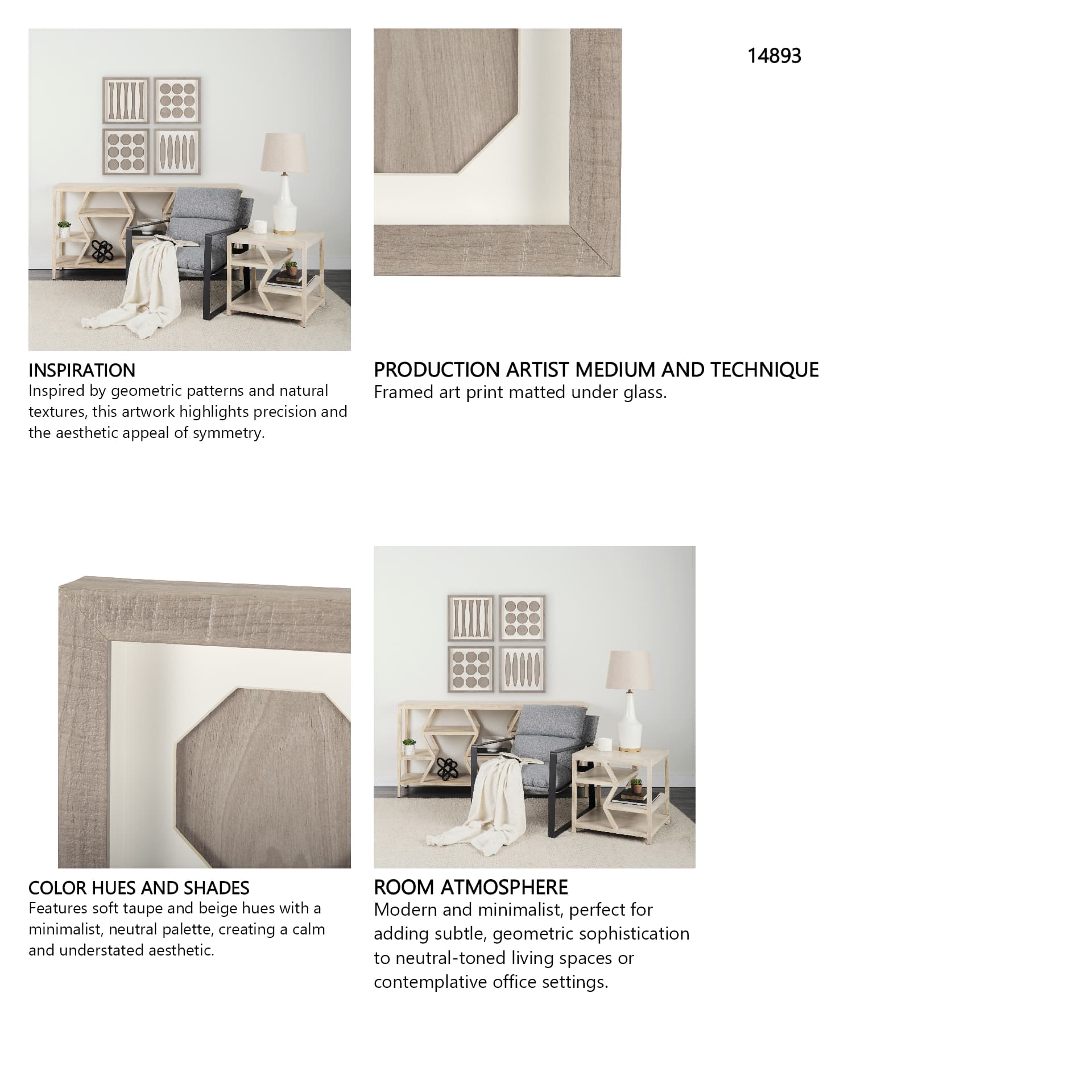 Wood Grain Silhouette I by Studio M a Framed Art Print Matted under Glass — in a styled room