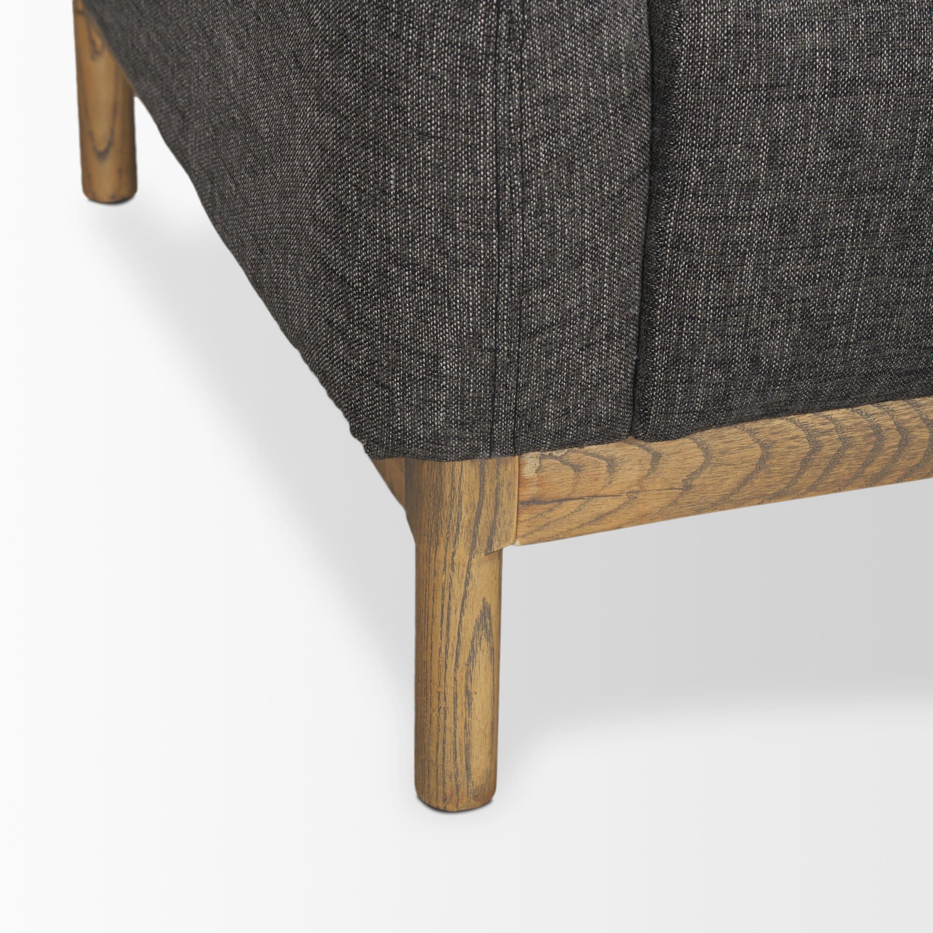 Hale Sofa W/ Medium Brown Wood and Gray Fabric — product photograph