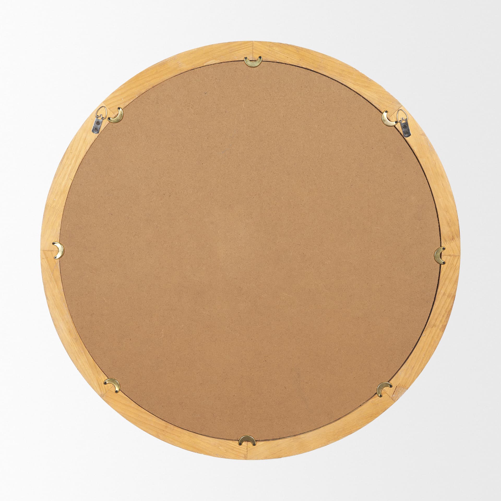 Roan Light Brown Wood Beaded Wall Mirror — product photograph