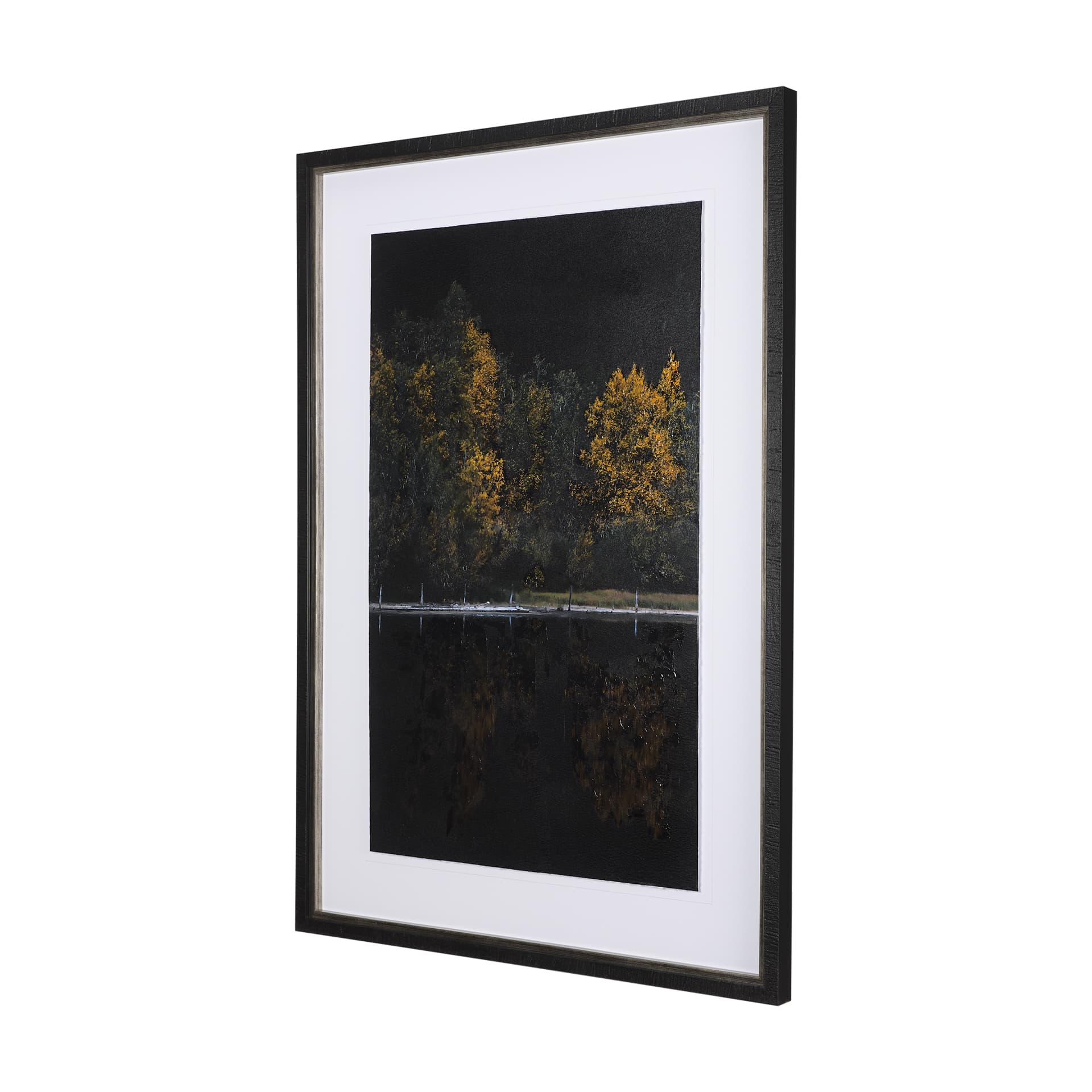 Water's Reflection-L by Chad Mackay a Hand Embellished Textured Framed Art Print Matted under Glass — product photograph