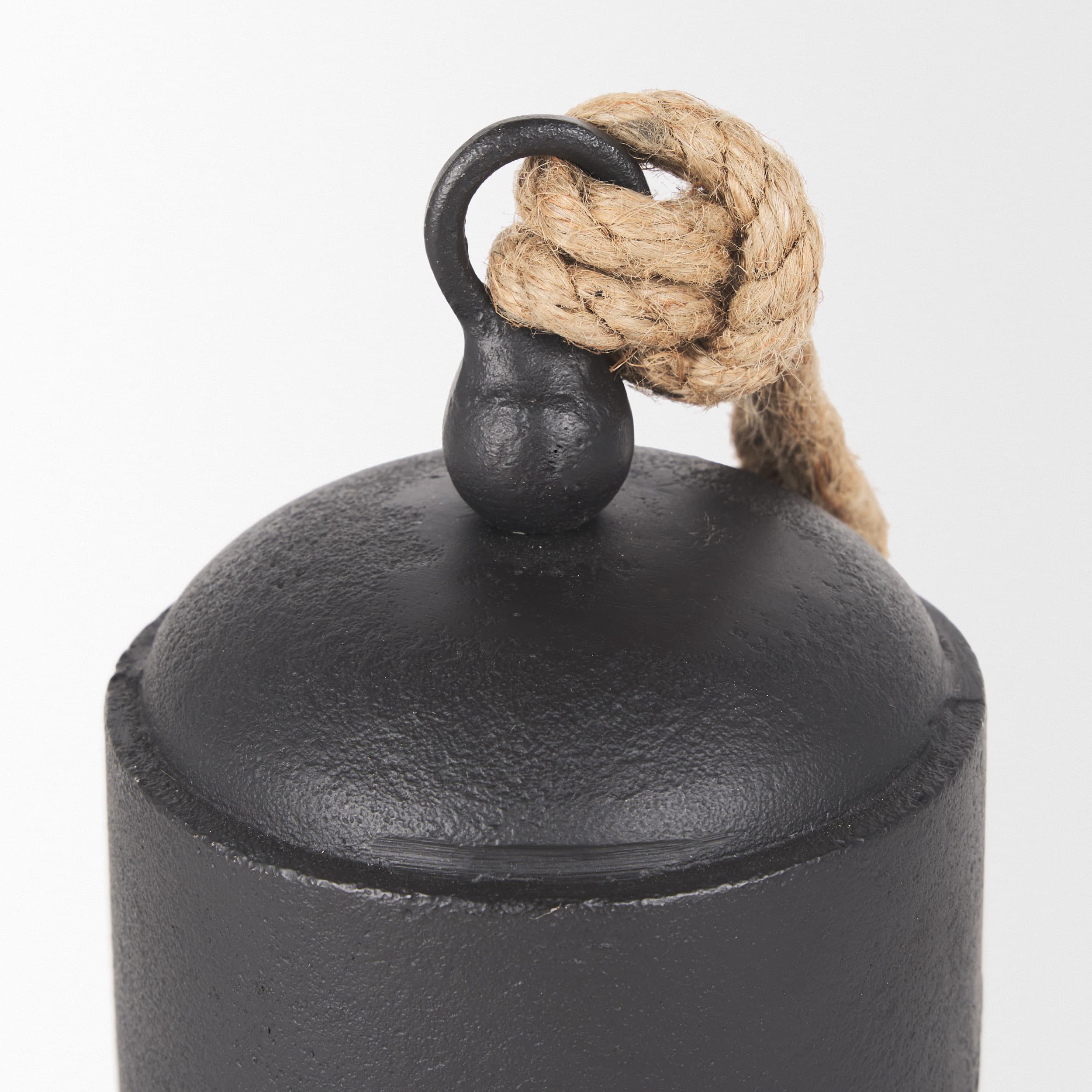 Quincy Medium Matte Black Metal Decorative Bell Object — product photograph