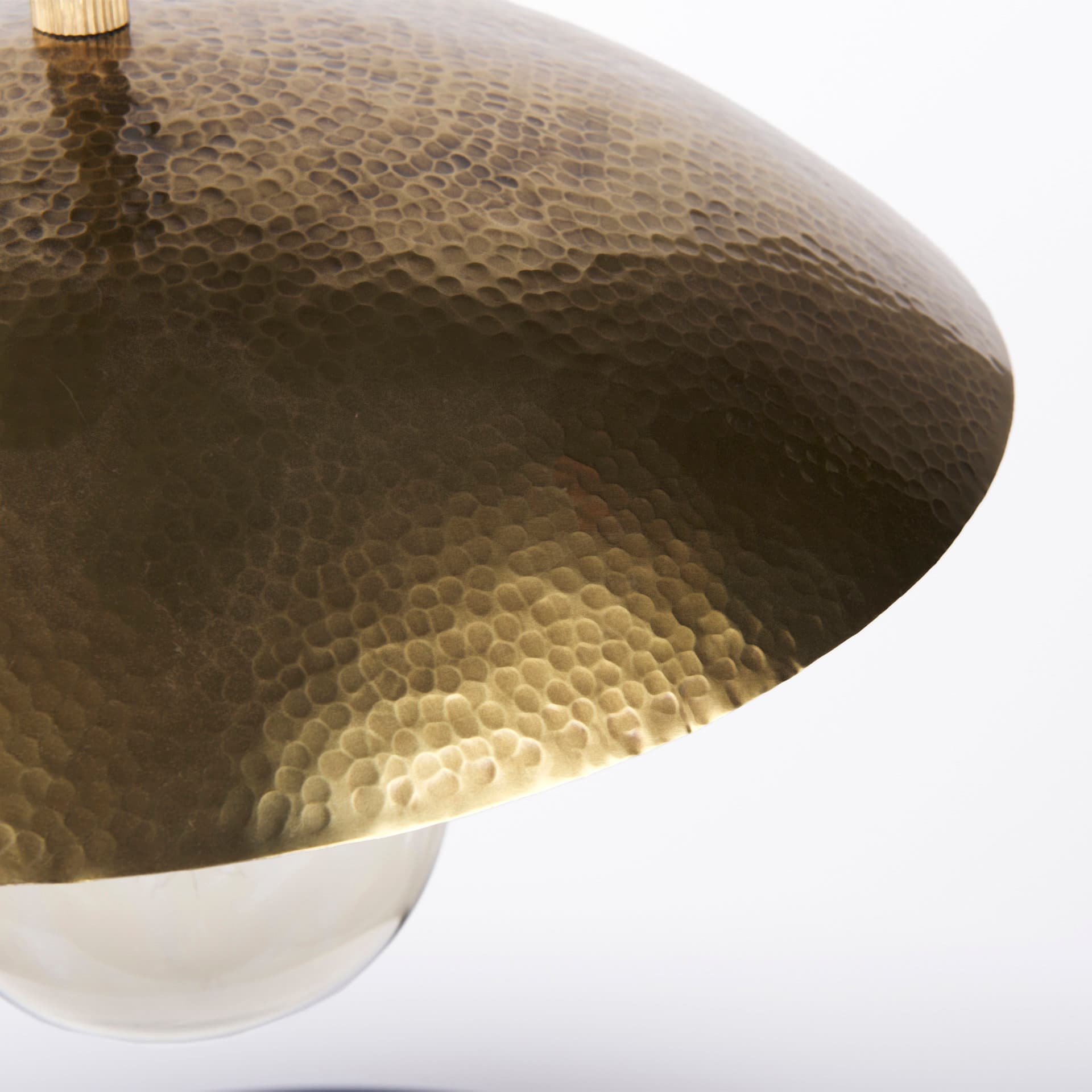 Garnet 13L x 13W Gold Hammered Metal Pendant Light — product photograph