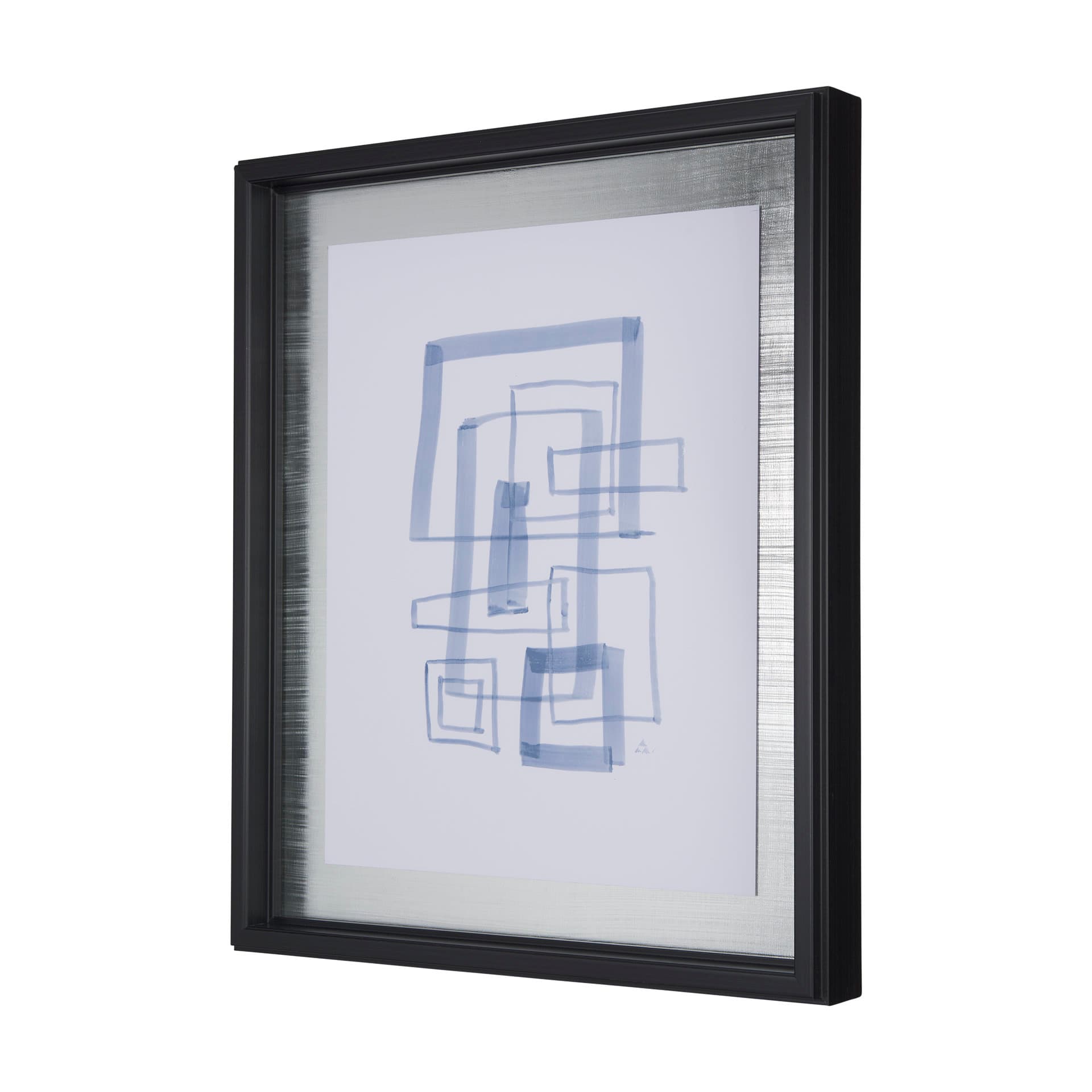 Lines IV by Mercana Studio a Hand Embellished Textured Framed Art Print Matted under Glass — product photograph